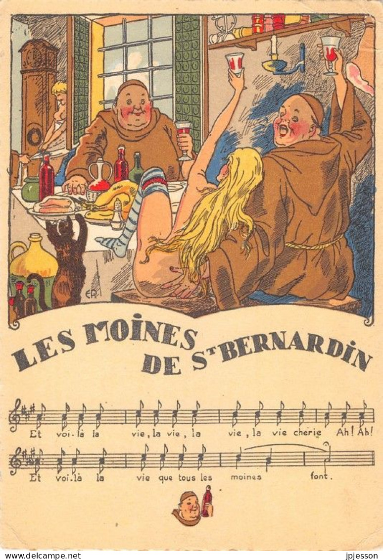 ILLUSTRATEUR - SIGNE E.R. - BARRE-DAYEZ 1170 B - CHANSONS ILLUSTREES: "LES MOINES DE SAINT BERNARDIN" - Andere & Zonder Classificatie