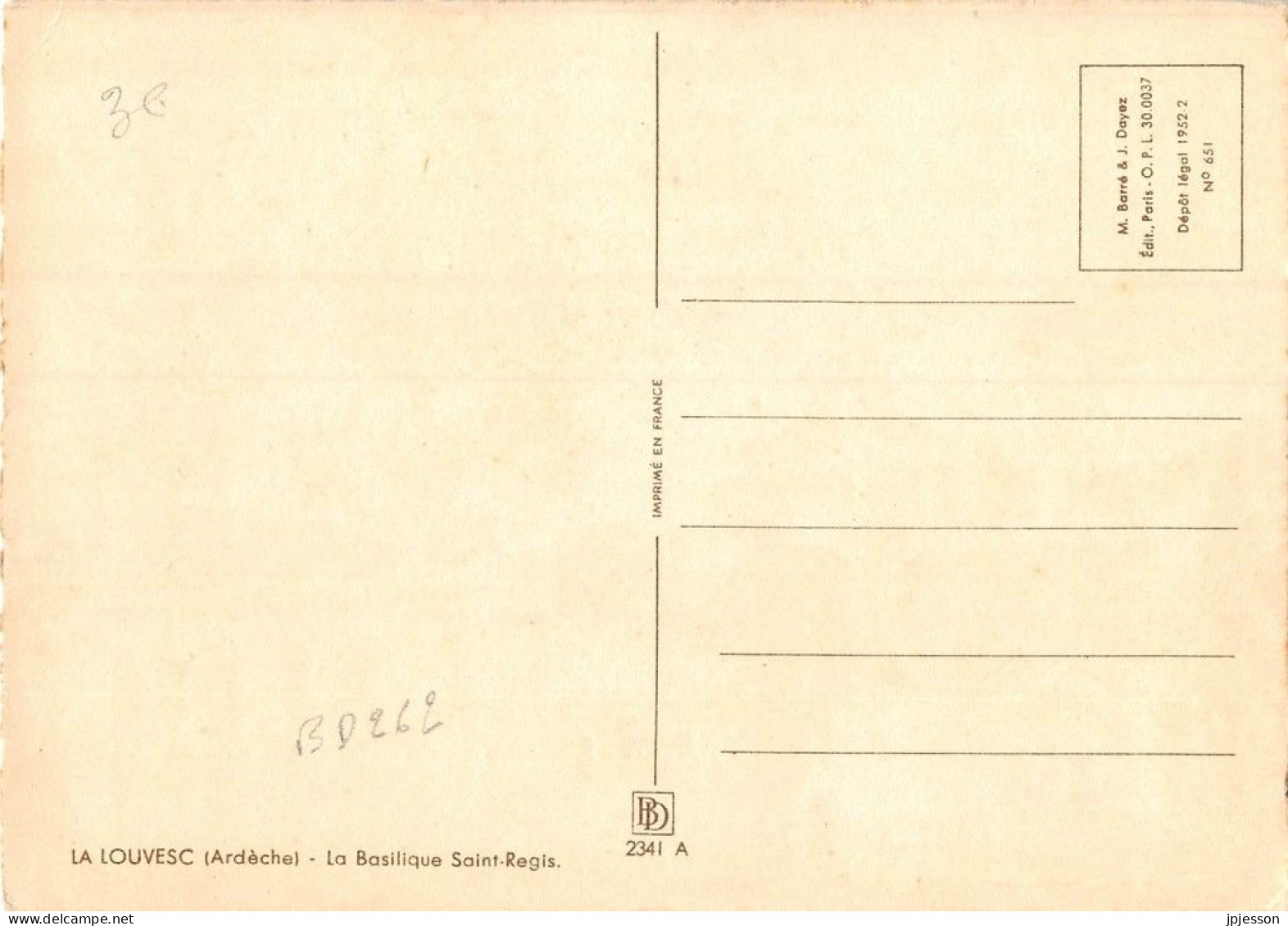 ILLUSTRATEUR - DUMARAIS - BARRE-DAYEZ 2341 A - LA LOUVESC - LA BASILIQUE SAINT-REGIS - Andere & Zonder Classificatie