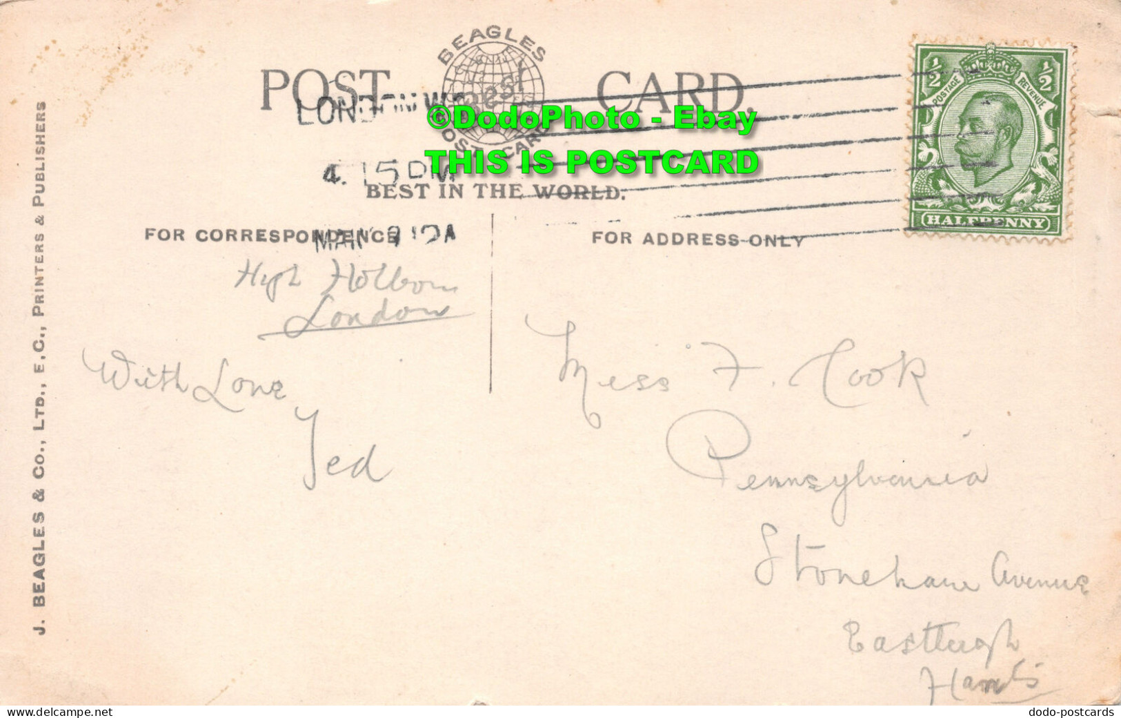 R421995 885. B. Buckingham Palace. London. Beagles. 1912 - Other & Unclassified