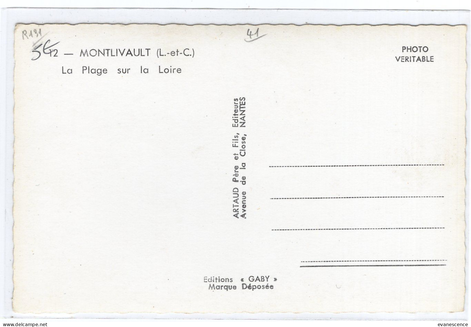 Montlivault : La Plage : SM Petit Format   ///  Ref. Mai 24 /// BO. 41 - Andere & Zonder Classificatie