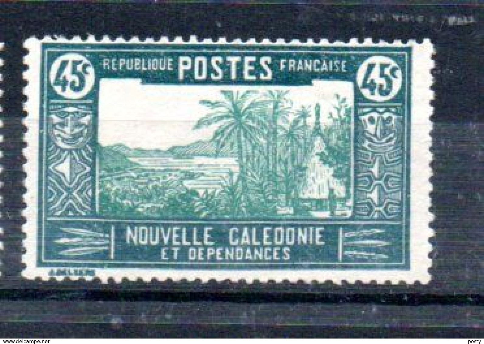 NOUVELLE CALEDONIE - NEW CALEDONIA - 45 Cents - 1928 - CASE DE CHEF INDIGENE - - Ongebruikt