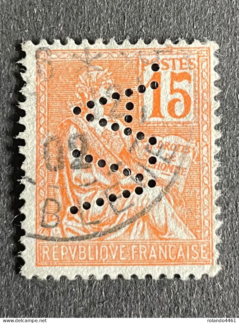 FRANCE V N° 117 Mouchon V.A. 5 Indice 7 Perforé Perforés Perfins Perfin Superbe !! - Used Stamps