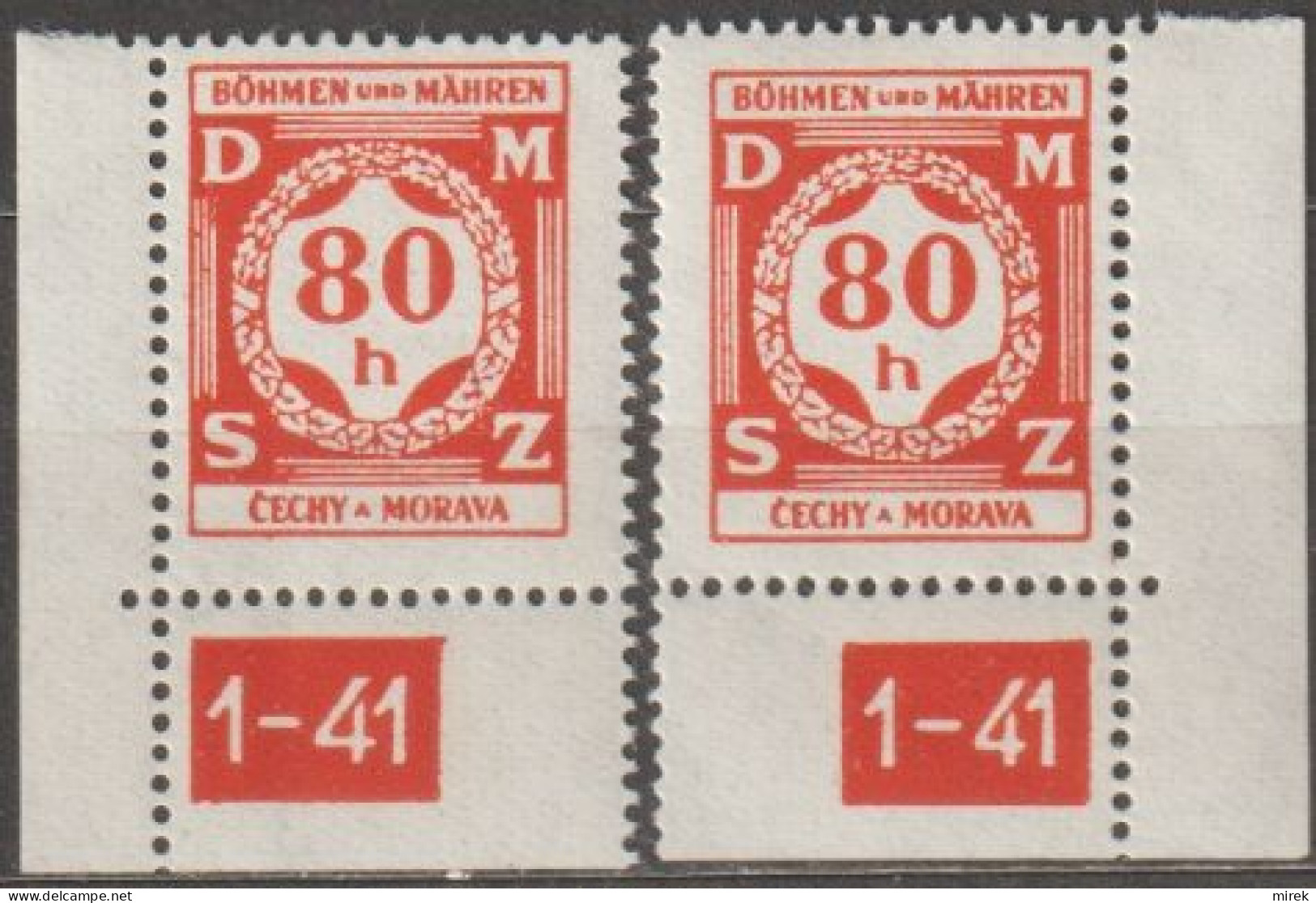 30a/ Pof. SL 5, Corner Stamps, Plate Number 1-41 - Neufs