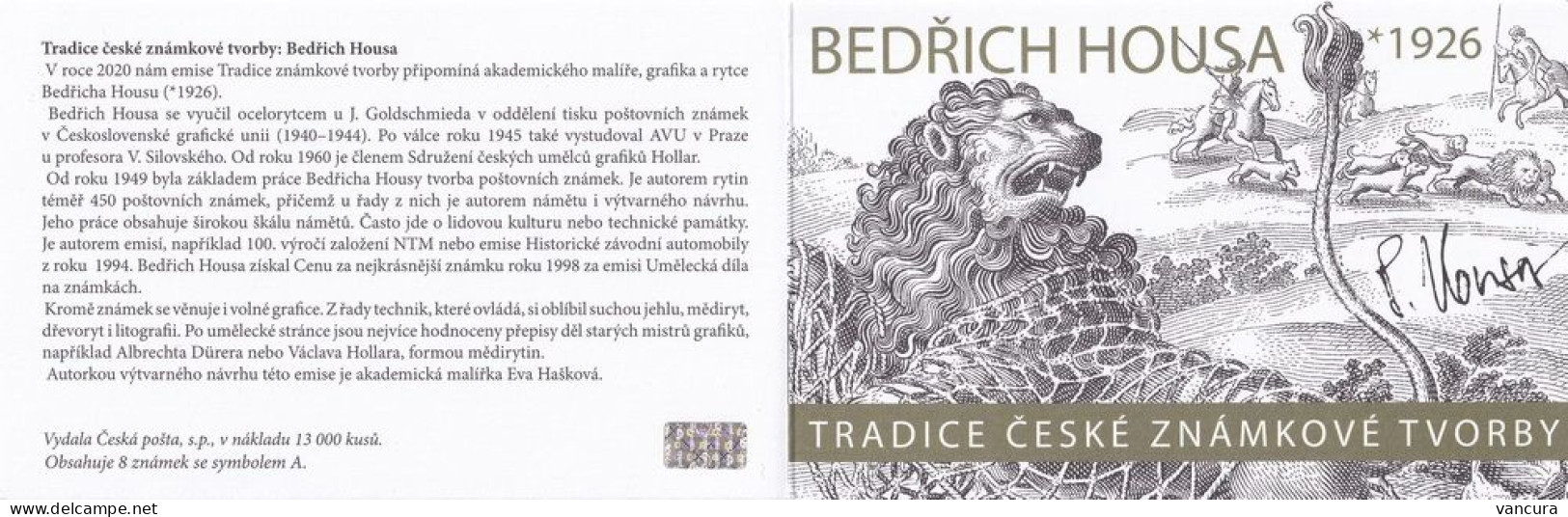 Booklet 1056 Czech Republic Traditions Of The Stamp Design - Bedrich Housa, Engraver 2020 - Felinos