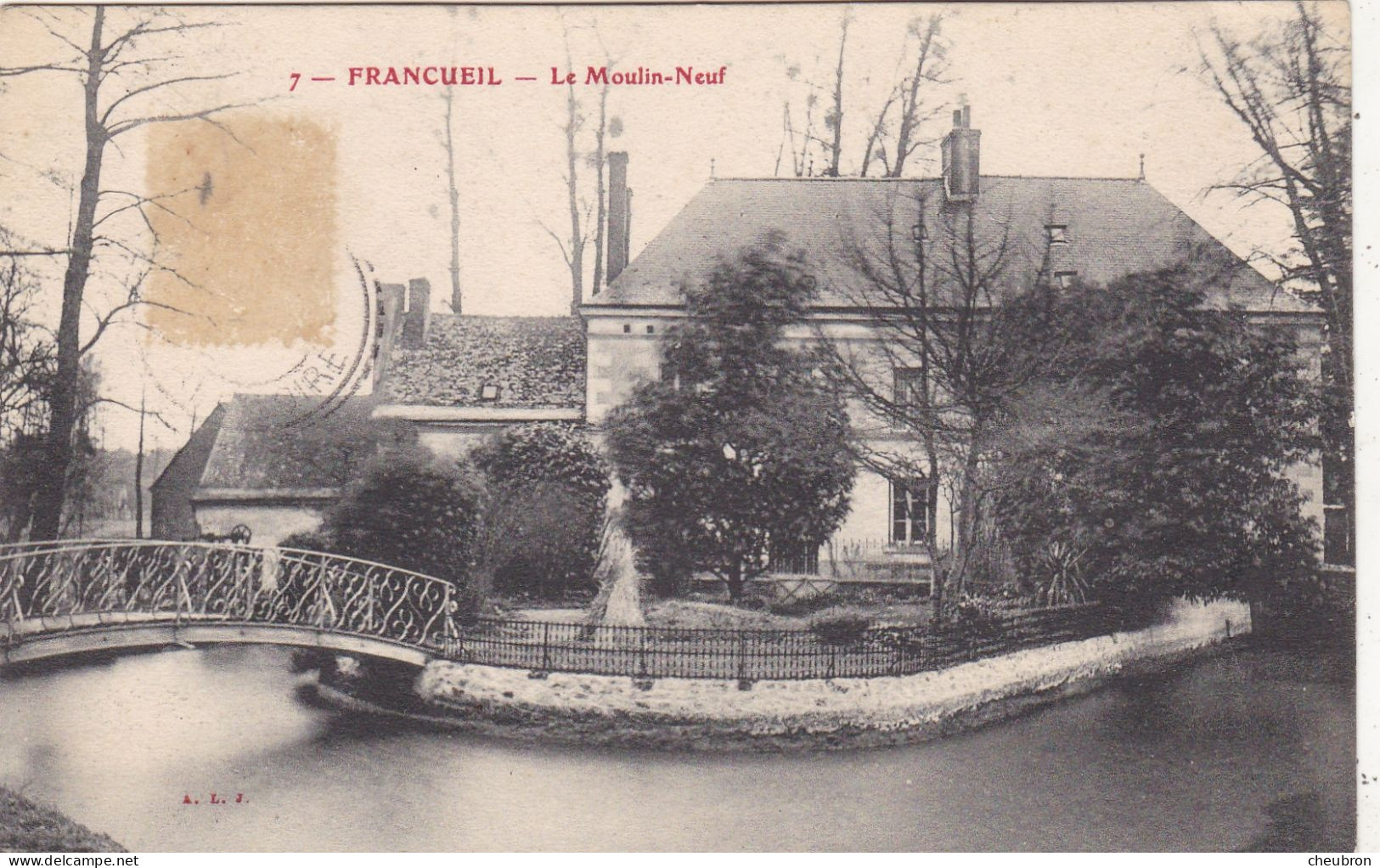 37. FRANCUEIL. CPA.  LE MOULIN NEUF.. ANNEE 1905 + TEXTE - Other & Unclassified