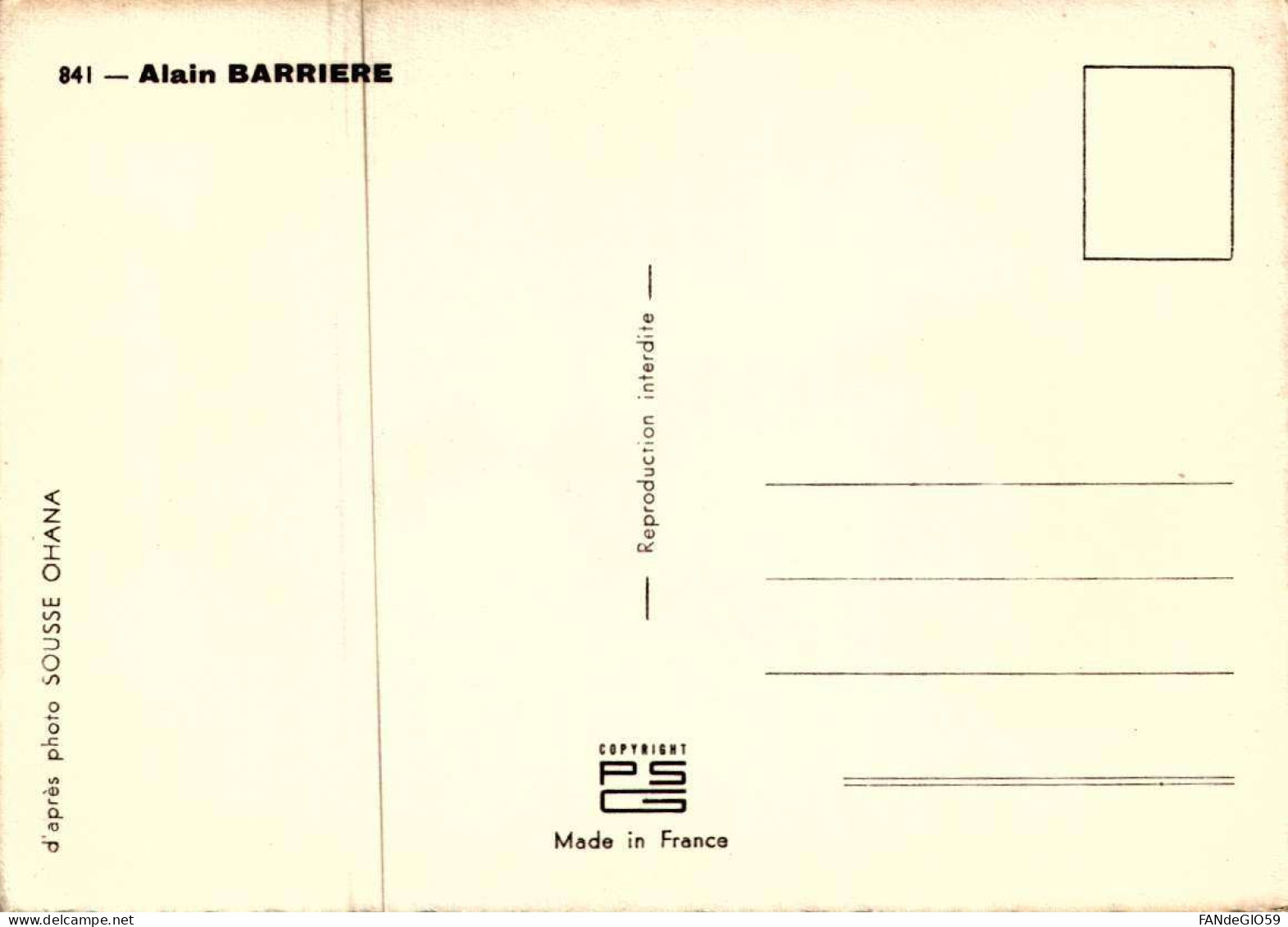 Célébrités > Chanteurs & Musiciens              ALAIN BARRIERE // 113 - Singers & Musicians