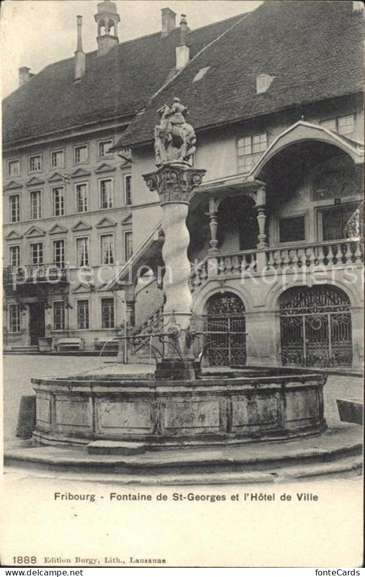 11773697 Fribourg FR Fontaine De St Georges Et L Hotel De Ville Fribourg - Sonstige & Ohne Zuordnung