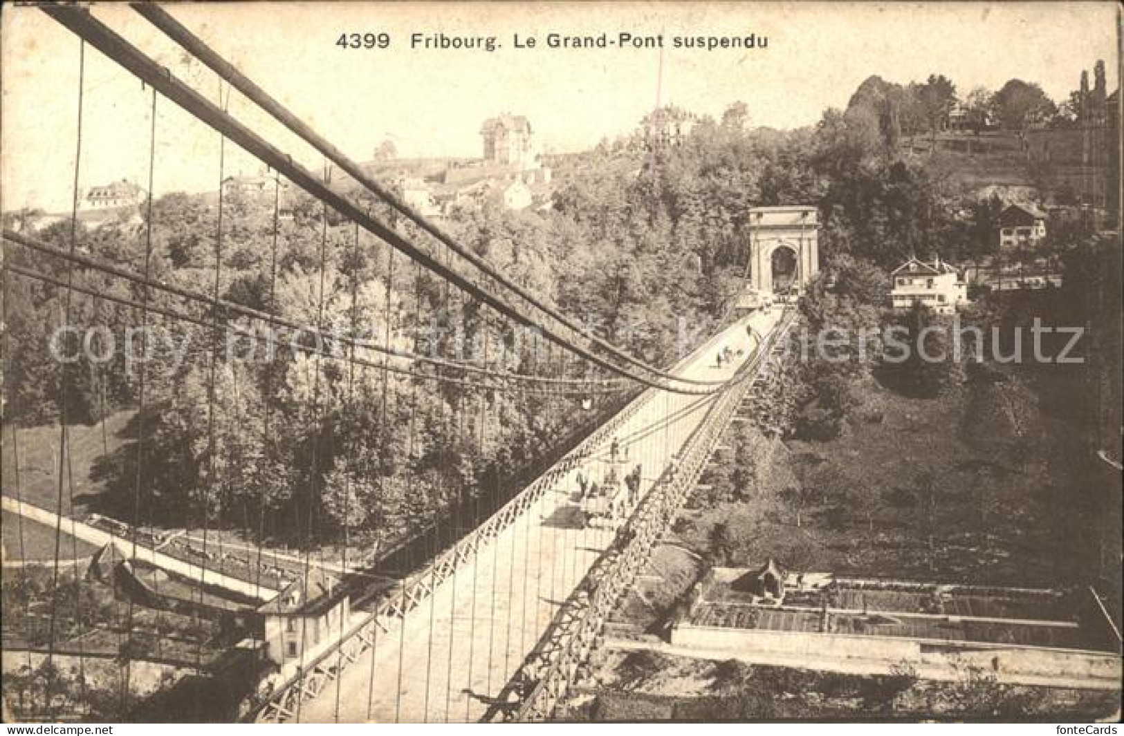 11773686 Fribourg FR Le Grand Pont Suspendu Fribourg - Other & Unclassified