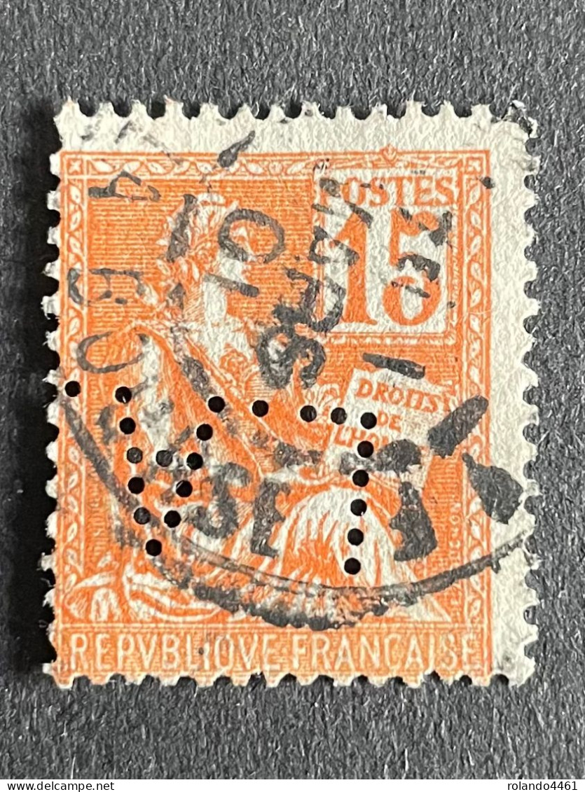 FRANCE L N°117 Mouchon L.A. 10 Indice 5 Perforé Perforés Perfins Perfin !! - Other & Unclassified