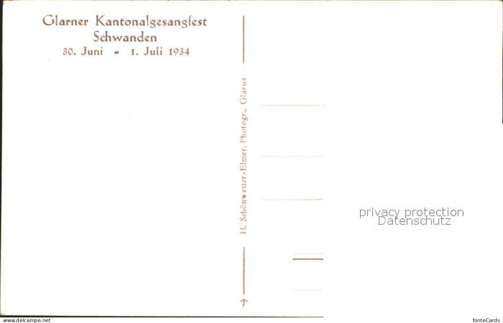 11773616 Schwanden GL Glarner Kantonalgesangfest  Schwanden GL - Altri & Non Classificati