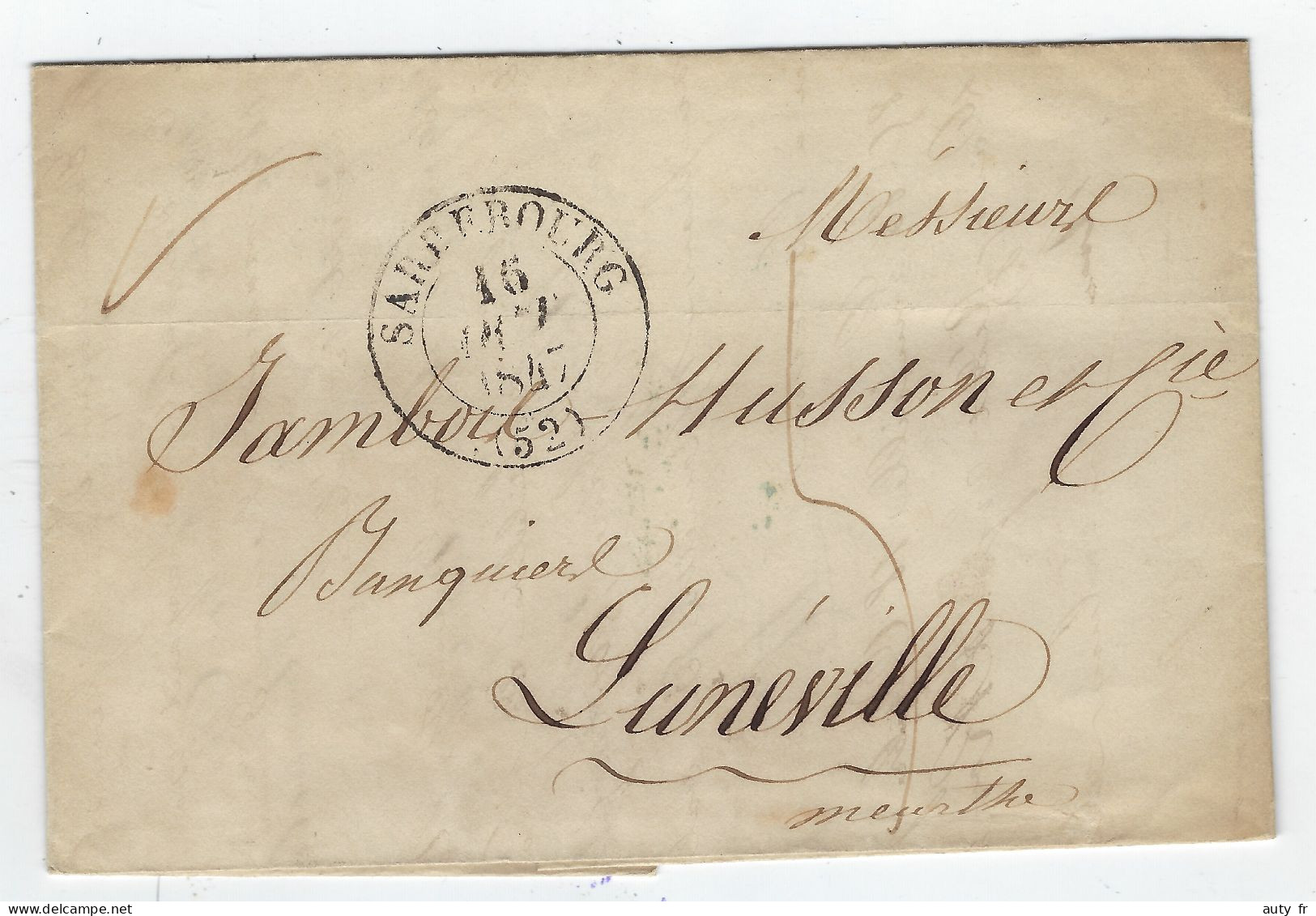 Lettre De SARREBOURG Pour LUNEVILLE - 1847 - Other & Unclassified