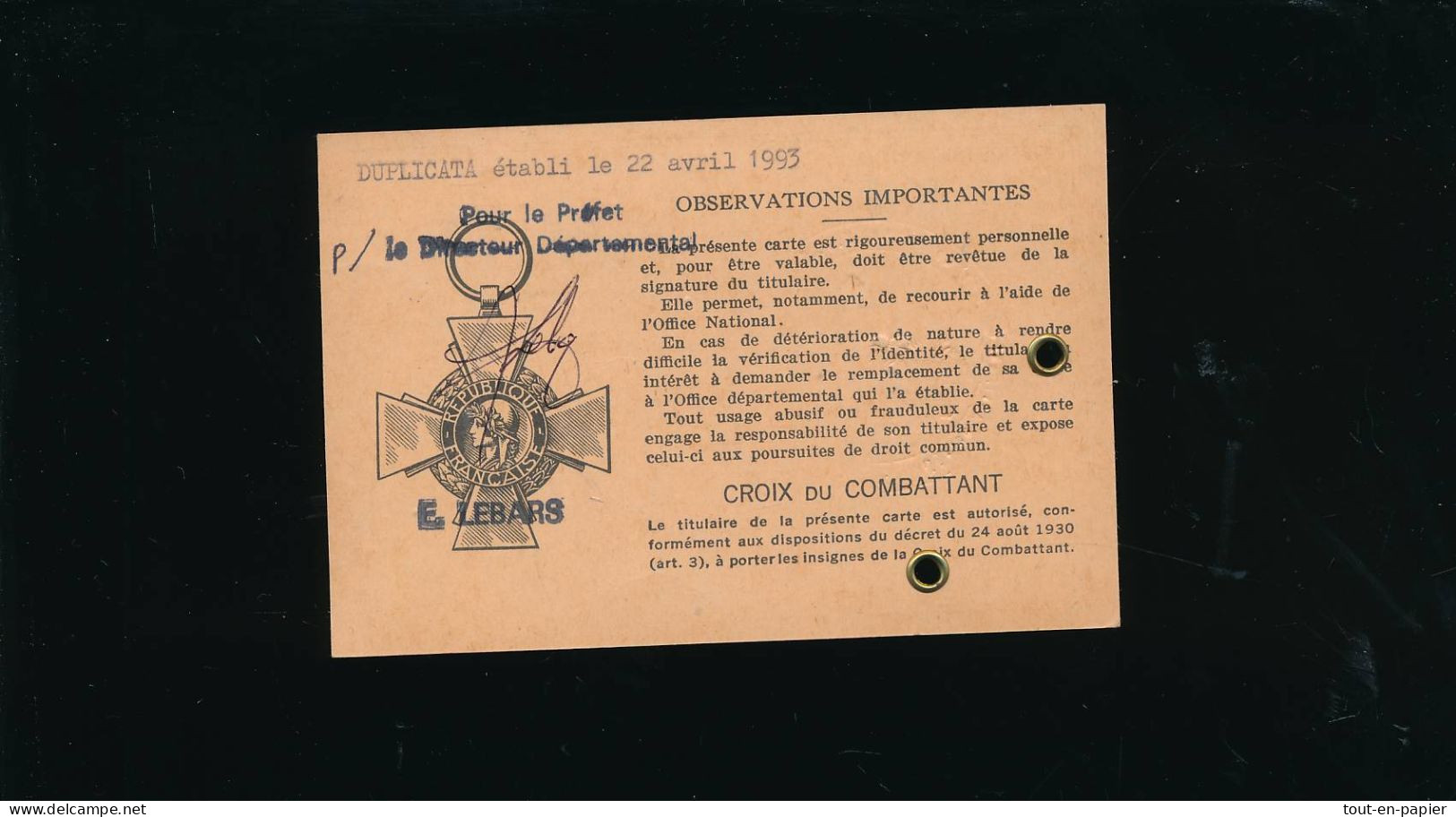 Carte Du Combattant Et Victimes De La Guerre  Raymond Cordouan - 1939-45