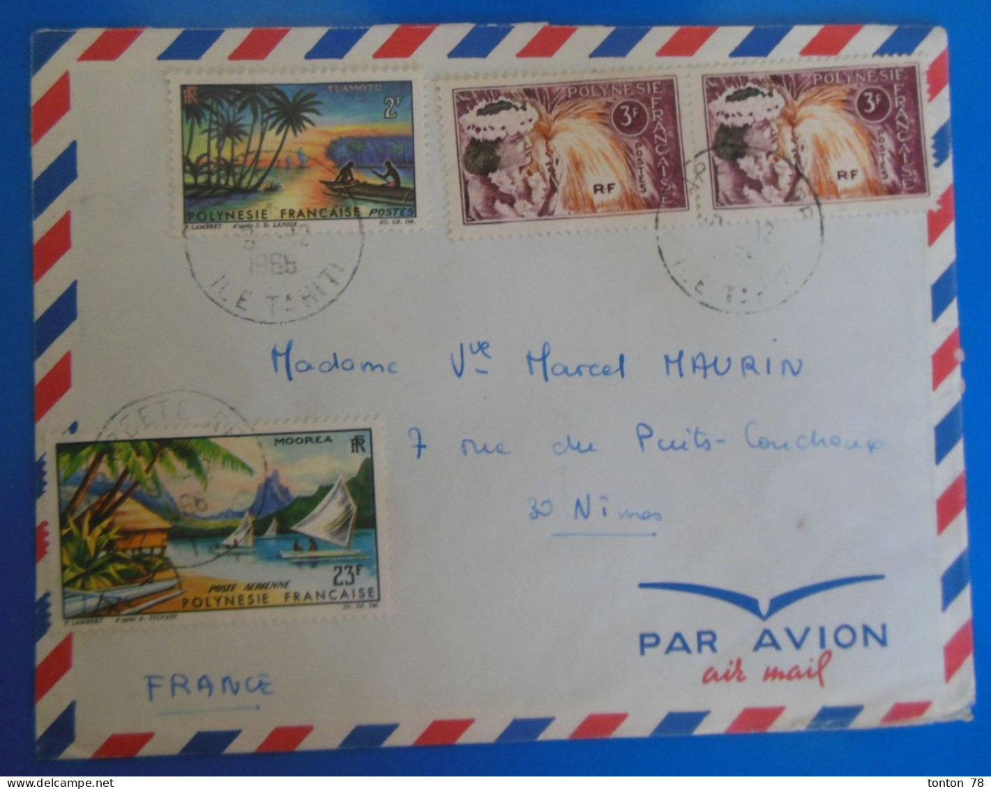 TIMBRE SUR LETTRE   -  POLYNESIE FRANCAISE - Cartas & Documentos