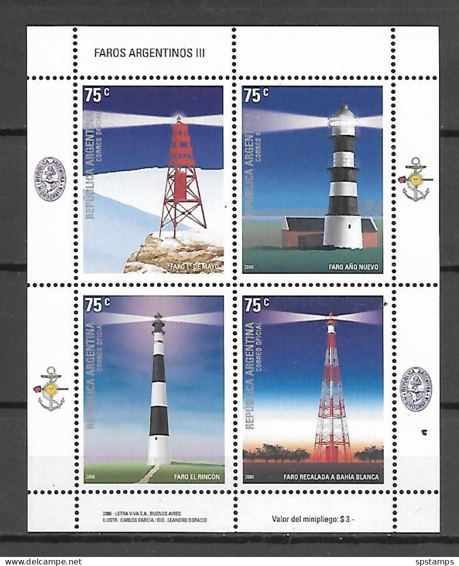 Argentina 2006 Lighthouses III MS MNH - Nuevos