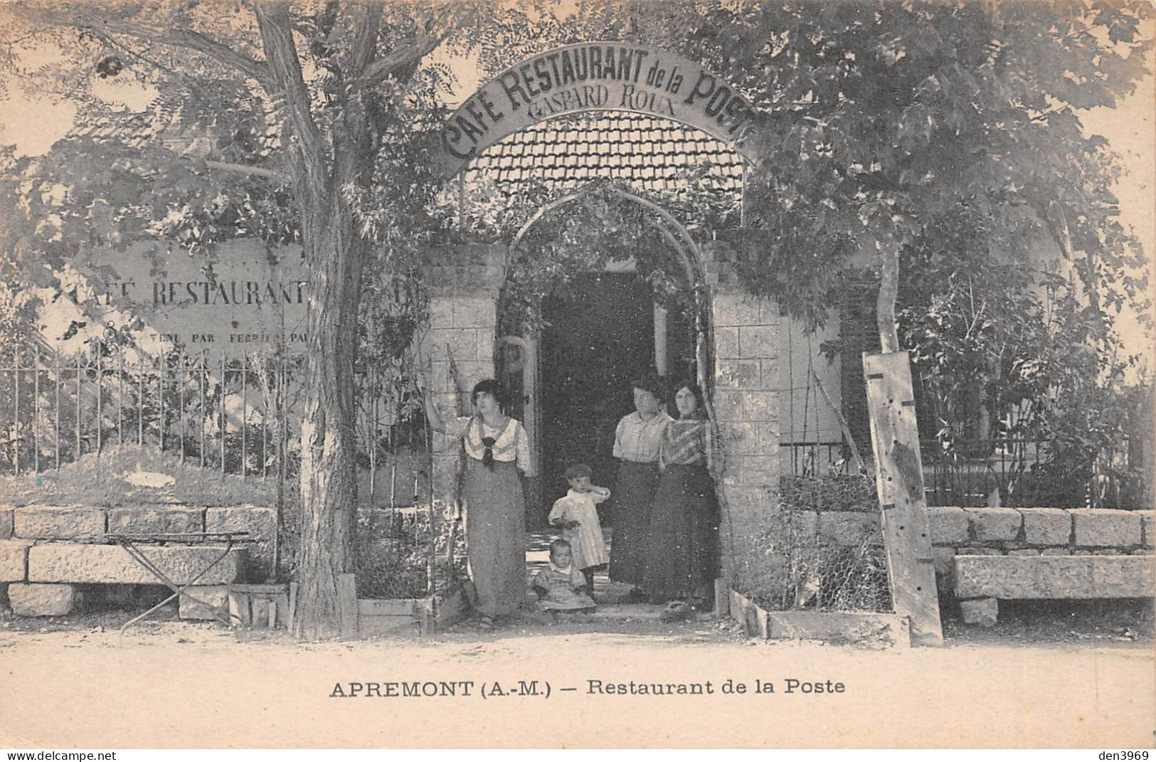 ASPREMONT (Alpes-Maritimes) - Apremont - Café-Restaurant De La Poste, Gaspard Roux - Voyagé 1919 (2 Scans) - Sonstige & Ohne Zuordnung