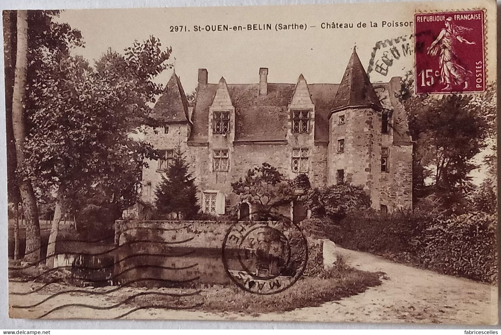 CPSM Circulée 1932 , St-Ouen-en-Belin (Sarthe) - Château De La Poissonnière  (57) - Andere & Zonder Classificatie