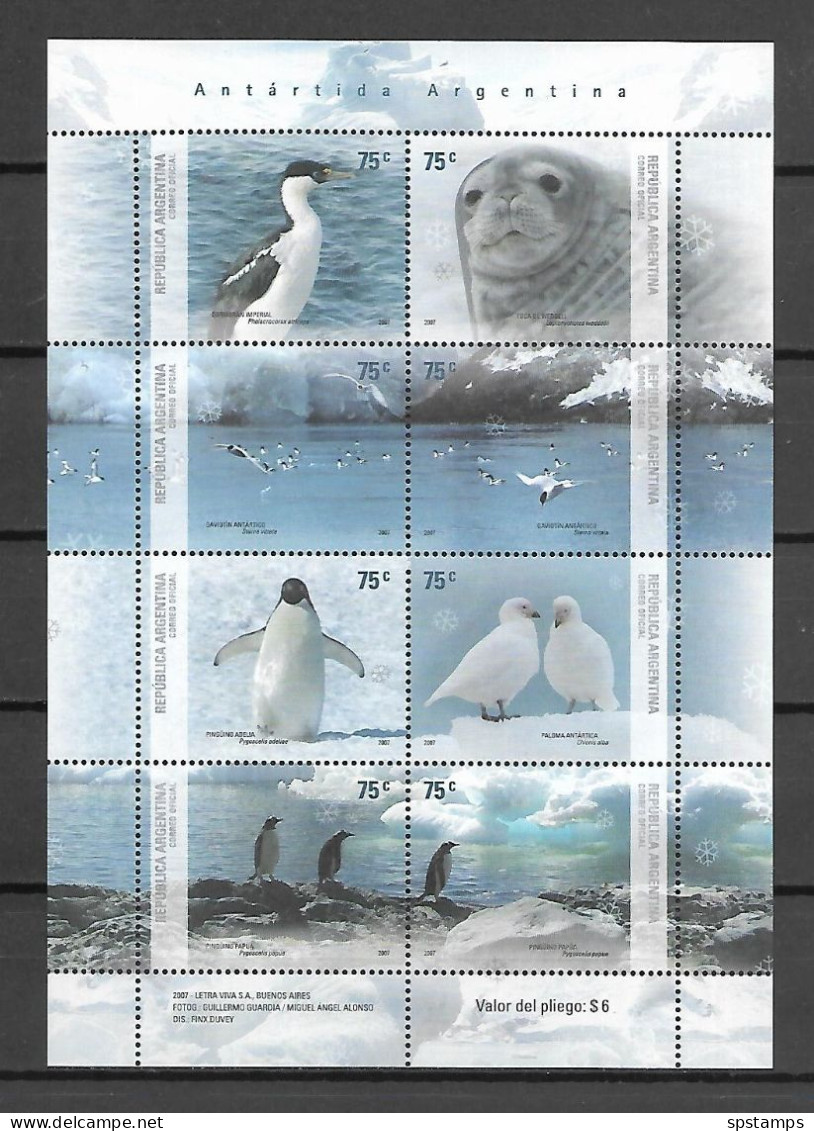Argentina 2007 - Animals - Birds - Argentine Antarctica MS MNH - Autres & Non Classés