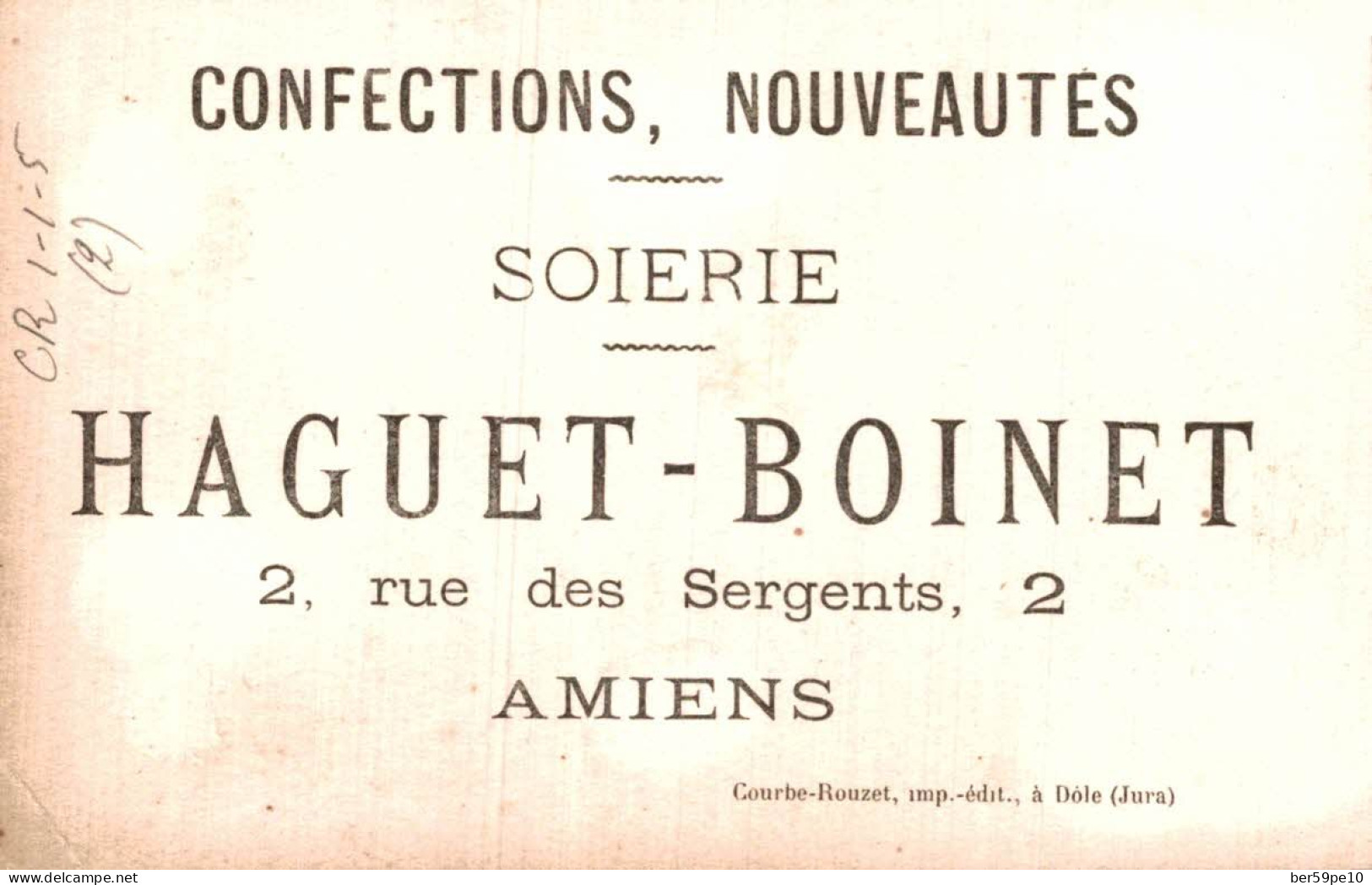 CHROMO CONFECTIONS NOUVEAUTES HAGUET-BOINET A AMIENS LA COUTURIERE LE CENTIMETRE - Sonstige & Ohne Zuordnung