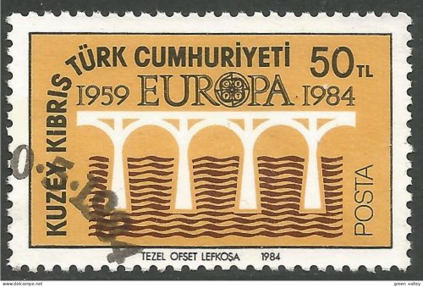 EU84-59c EUROPA CEPT 1984 Chypre Cyprus Pont Bridge Brücke Puente Brug Ponte - Used Stamps