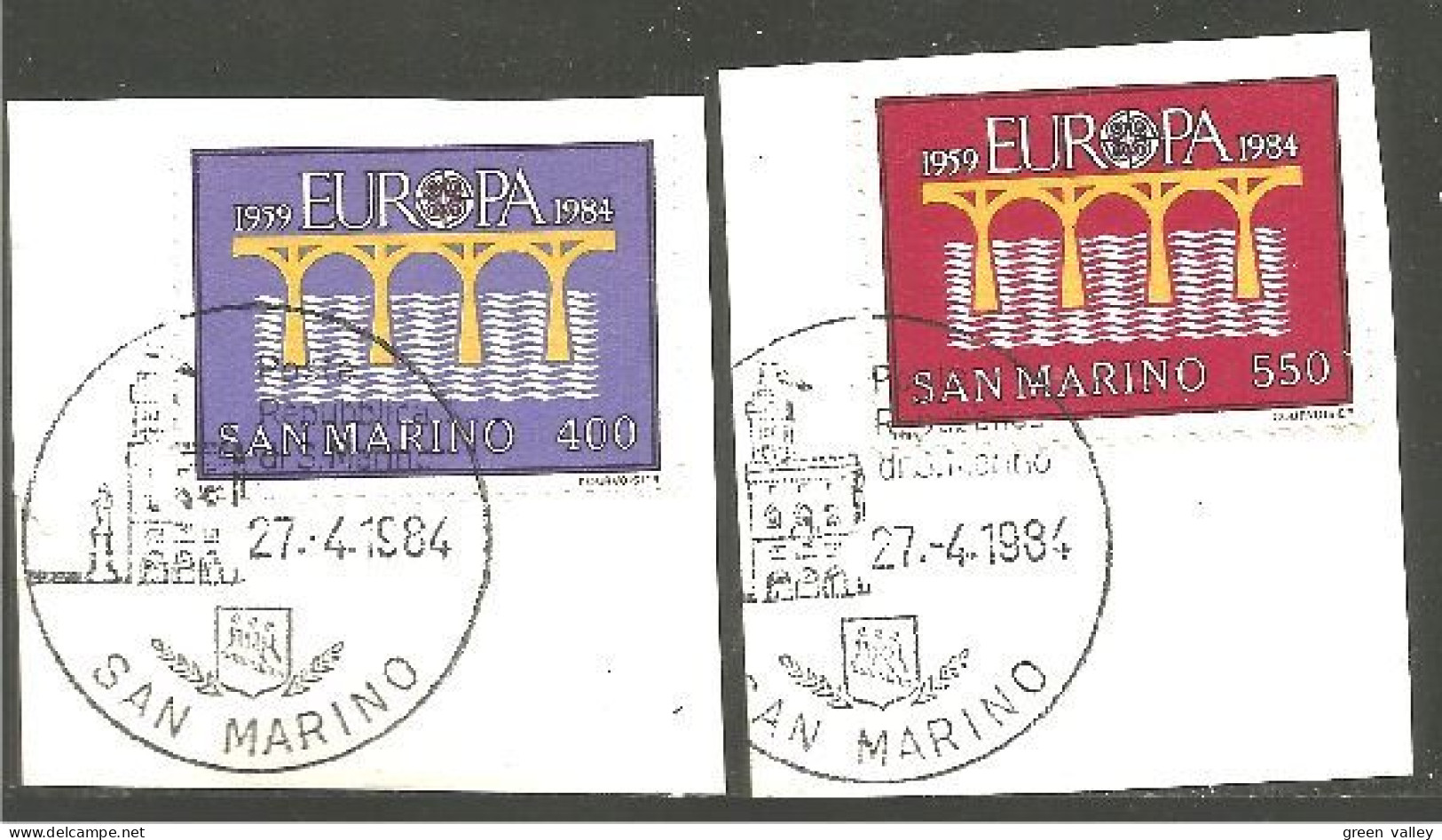 EU84-46a EUROPA CEPT 1984 San Marino Pont Bridge Brücke Puente Brug Ponte FD PJ - 1984