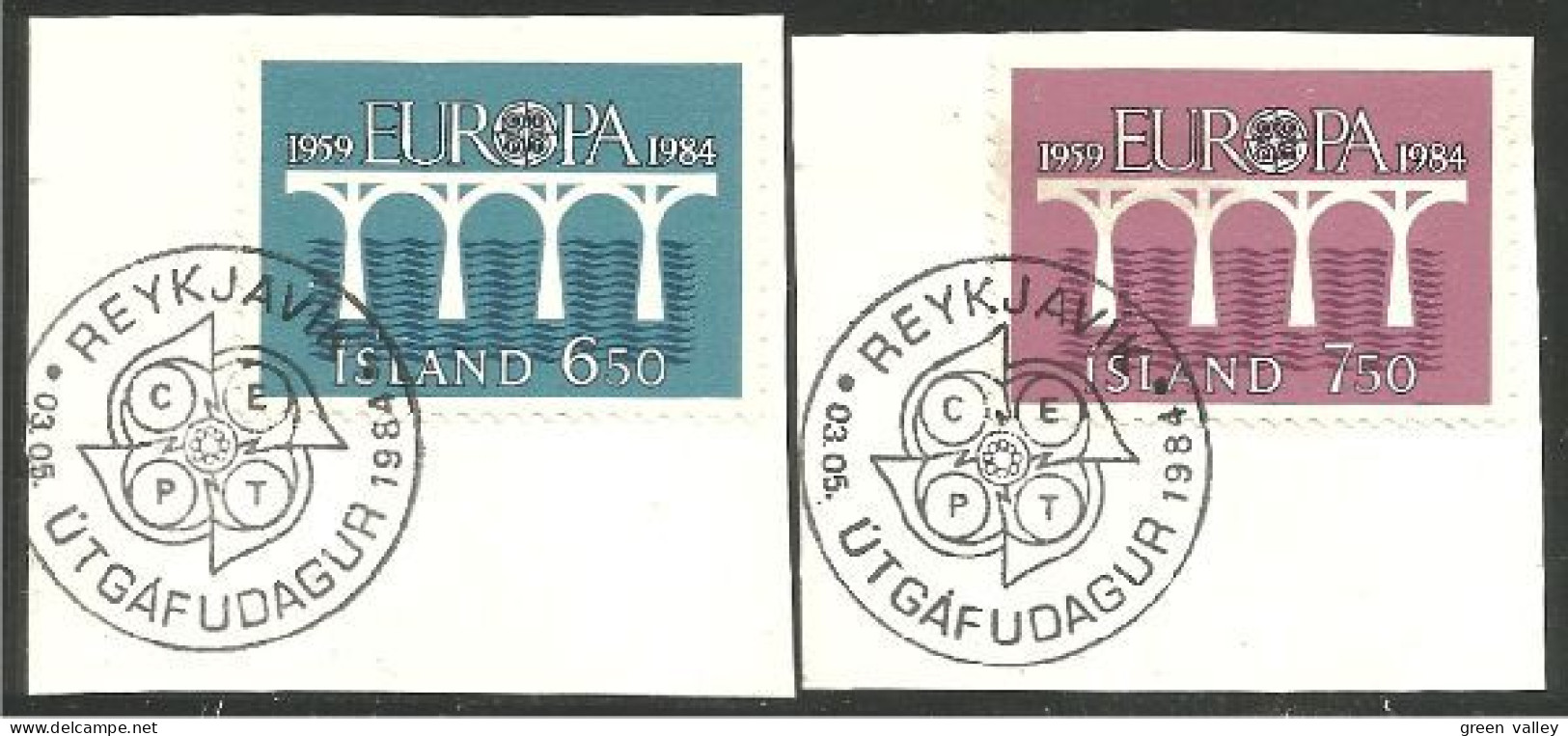 EU84-38b EUROPA CEPT 1984 Iceland Pont Bridge Brücke Puente Brug Ponte FD PJ - Brücken