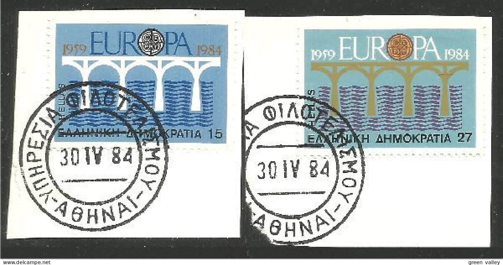 EU84-37a EUROPA CEPT 1984 Grece Pont Bridge Brücke Puente Brug Ponte FD PJ - 1984