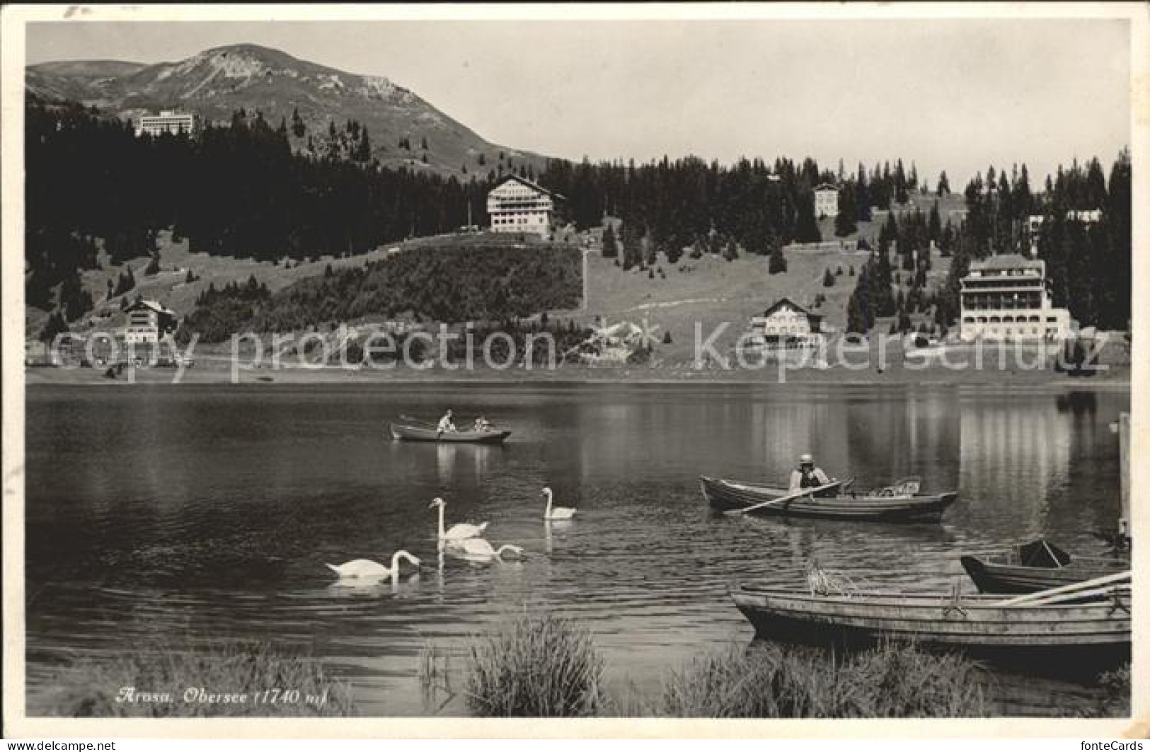 11773026 Arosa GR Partie Am Obersee Boote Schwaene Arosa - Other & Unclassified