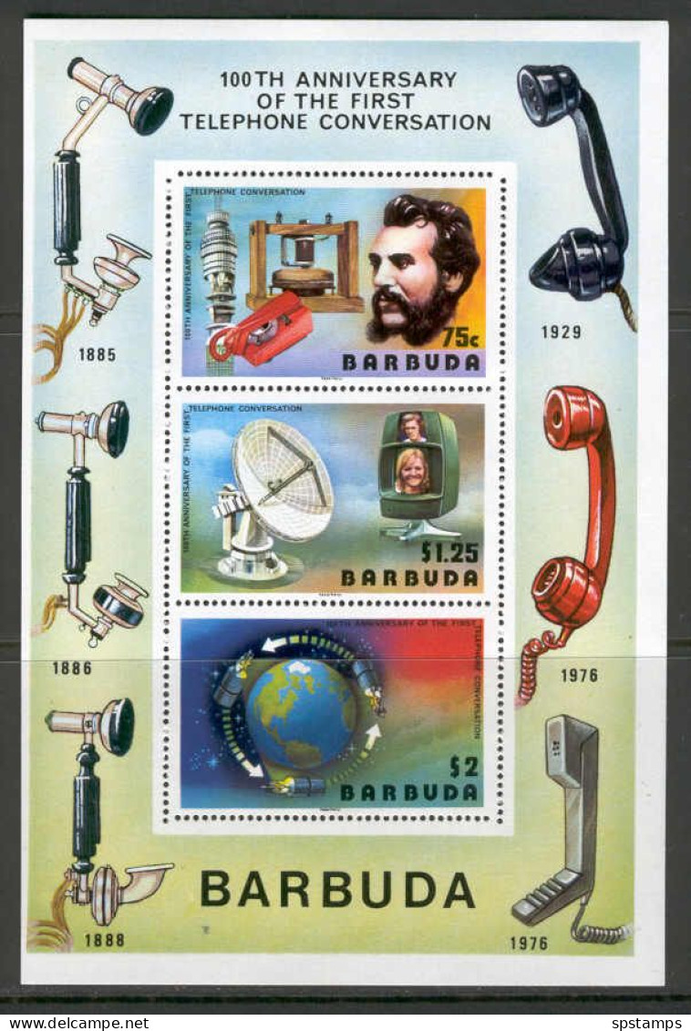 Barbuda 1976 100y Of The First Telefone Conversation MS MNH - Antigua And Barbuda (1981-...)