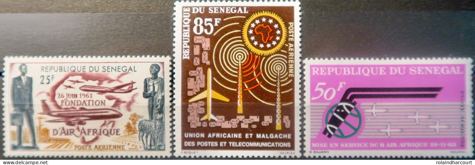 R2253/820 - SENEGAL - 1962/1963 - POSTE AERIENNE - N°36 à 38 NEUFS* - Senegal (1960-...)