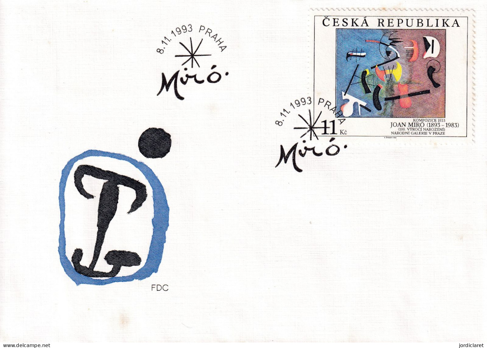 FDC  1993  R,CHECA   MIRO - Altri & Non Classificati