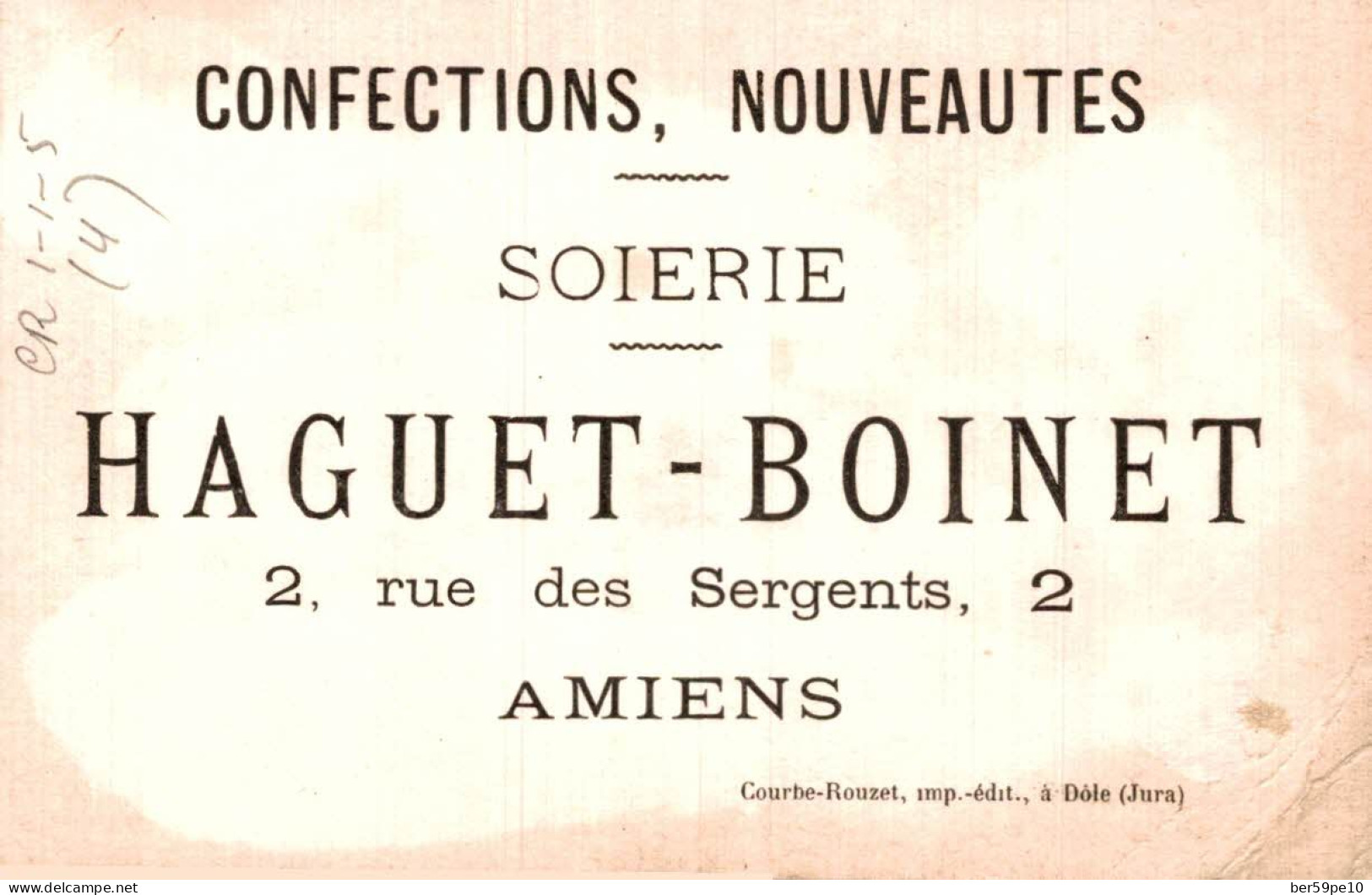 CHROMO CONFECTIONS NOUVEAUTES HAGUET-BOINET A AMIENS LE CROCHET - Other & Unclassified