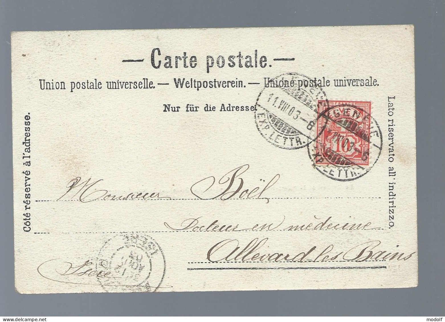 CPA - Suisse - La Salève Et Le Mont-Blanc - Vue Prise Du Pensionnat Thudichum - Circulée En 1903 - Other & Unclassified