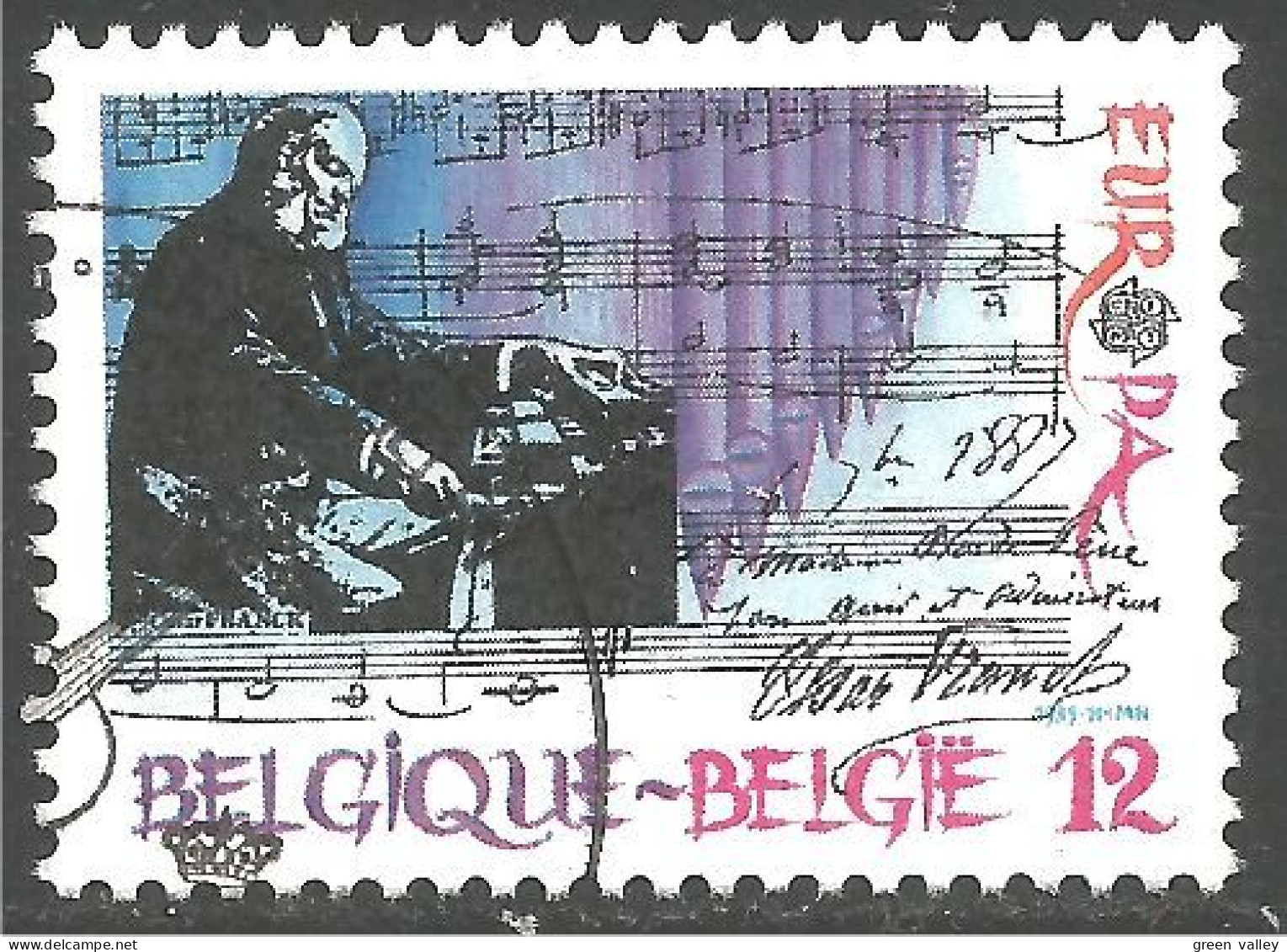 EU85-52b EUROPA CEPT 1985 Belgique Piano Hymne National Anthem Partition Music Sheet - Used Stamps