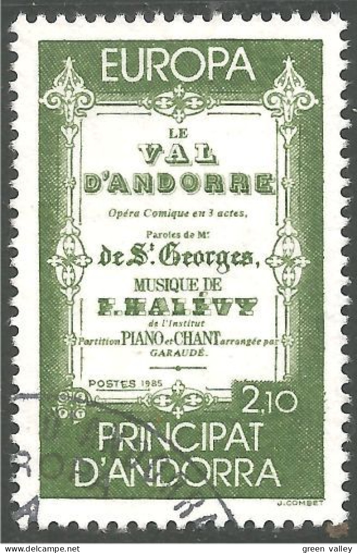 EU85-50f EUROPA CEPT 1985 Andorre Partition Musique Music Sheet Val D'Andorre - Used Stamps