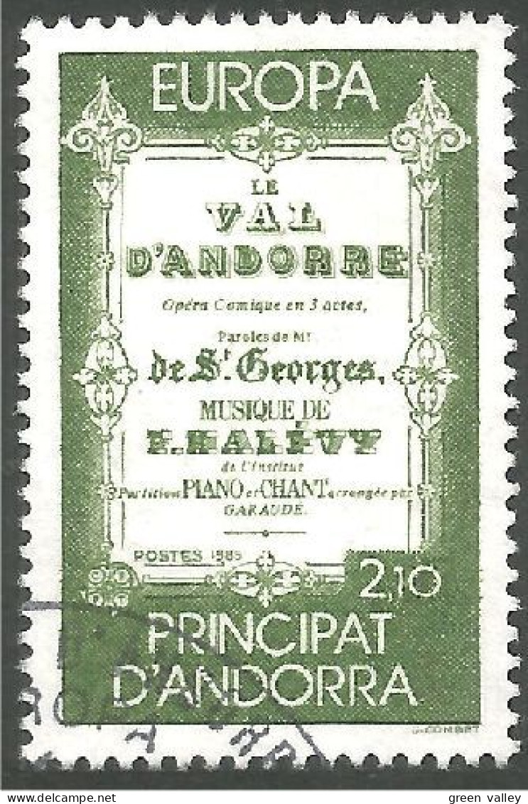 EU85-50a EUROPA CEPT 1985 Andorre Partition Musique Music Sheet Val D'Andorre - Musique