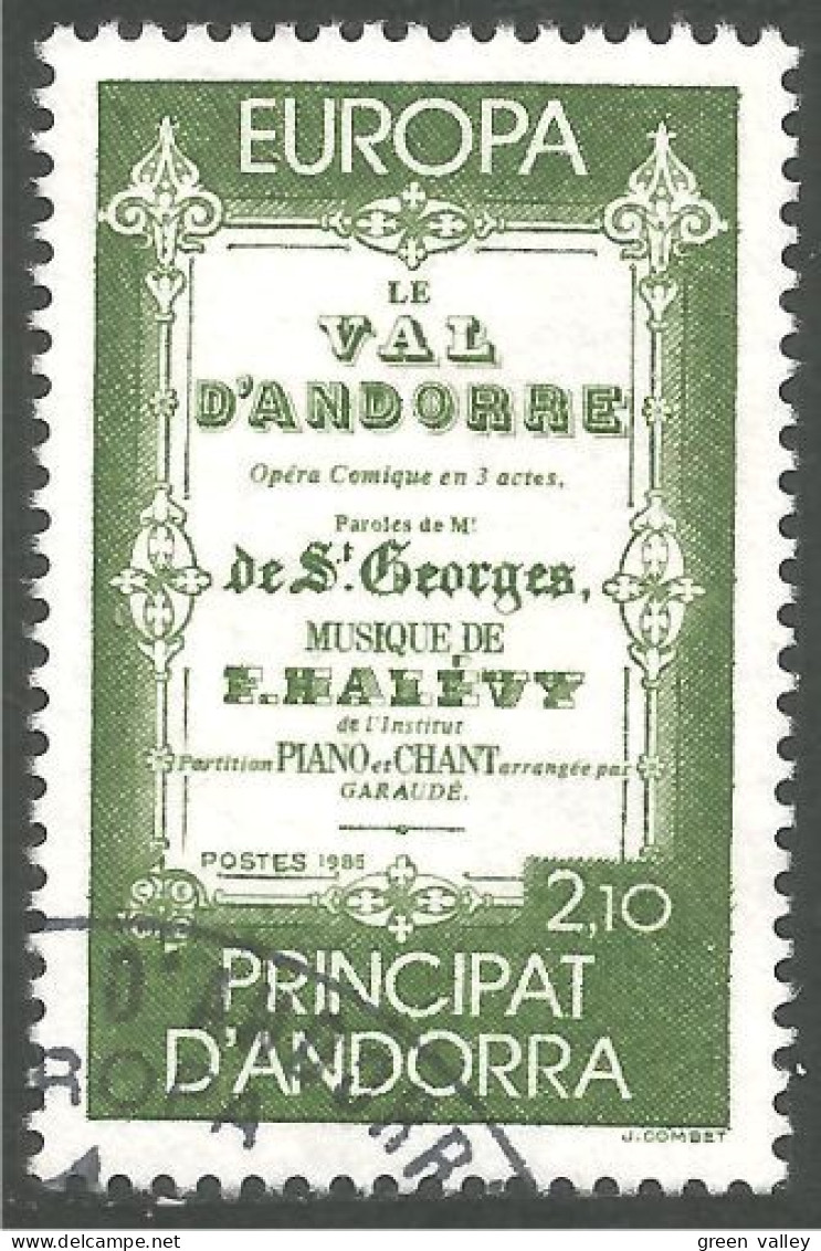 EU85-50c EUROPA CEPT 1985 Andorre Partition Musique Music Sheet Val D'Andorre - Music