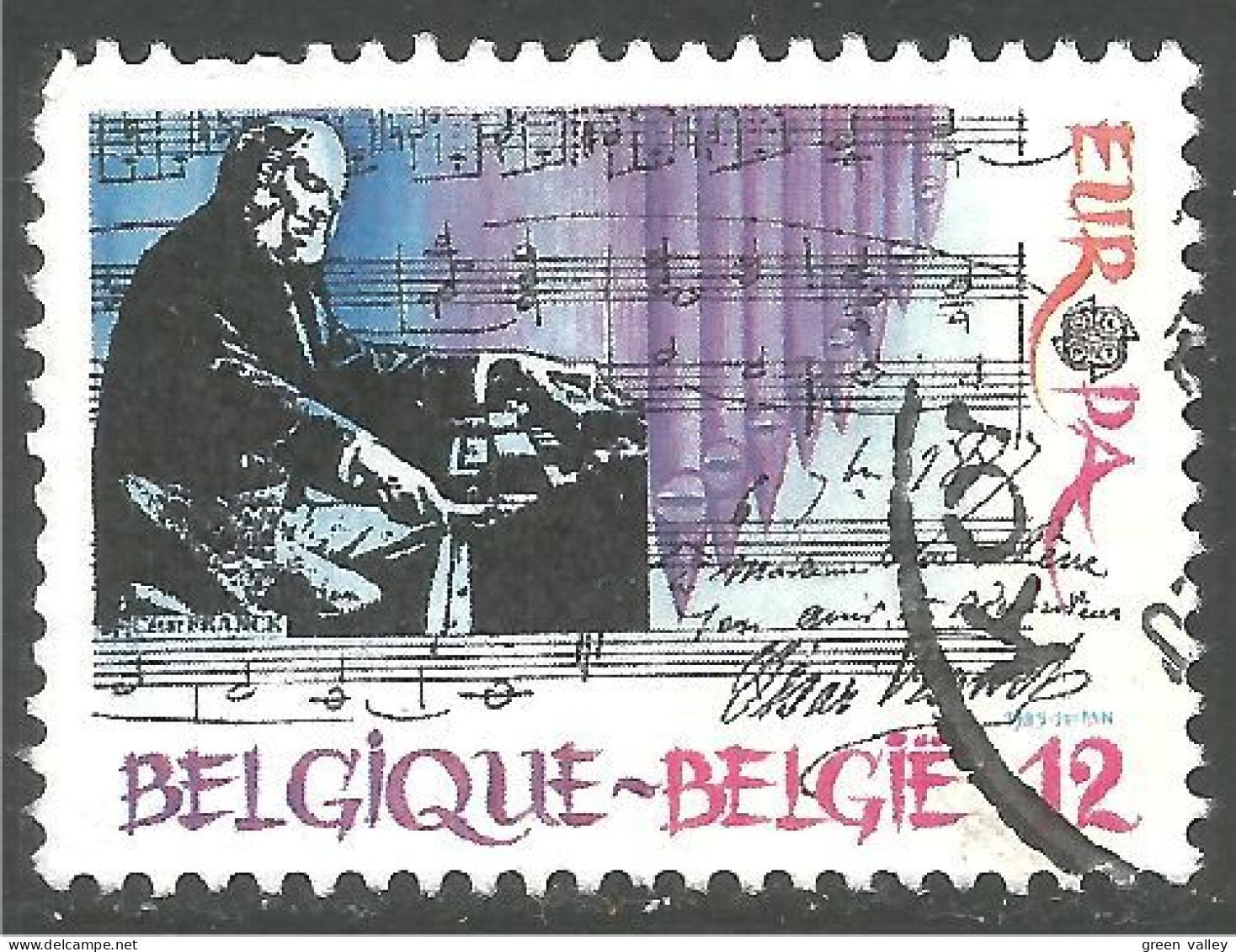 EU85-52a EUROPA CEPT 1985 Belgique Piano Hymne National Anthem Partition Music Sheet - Musica