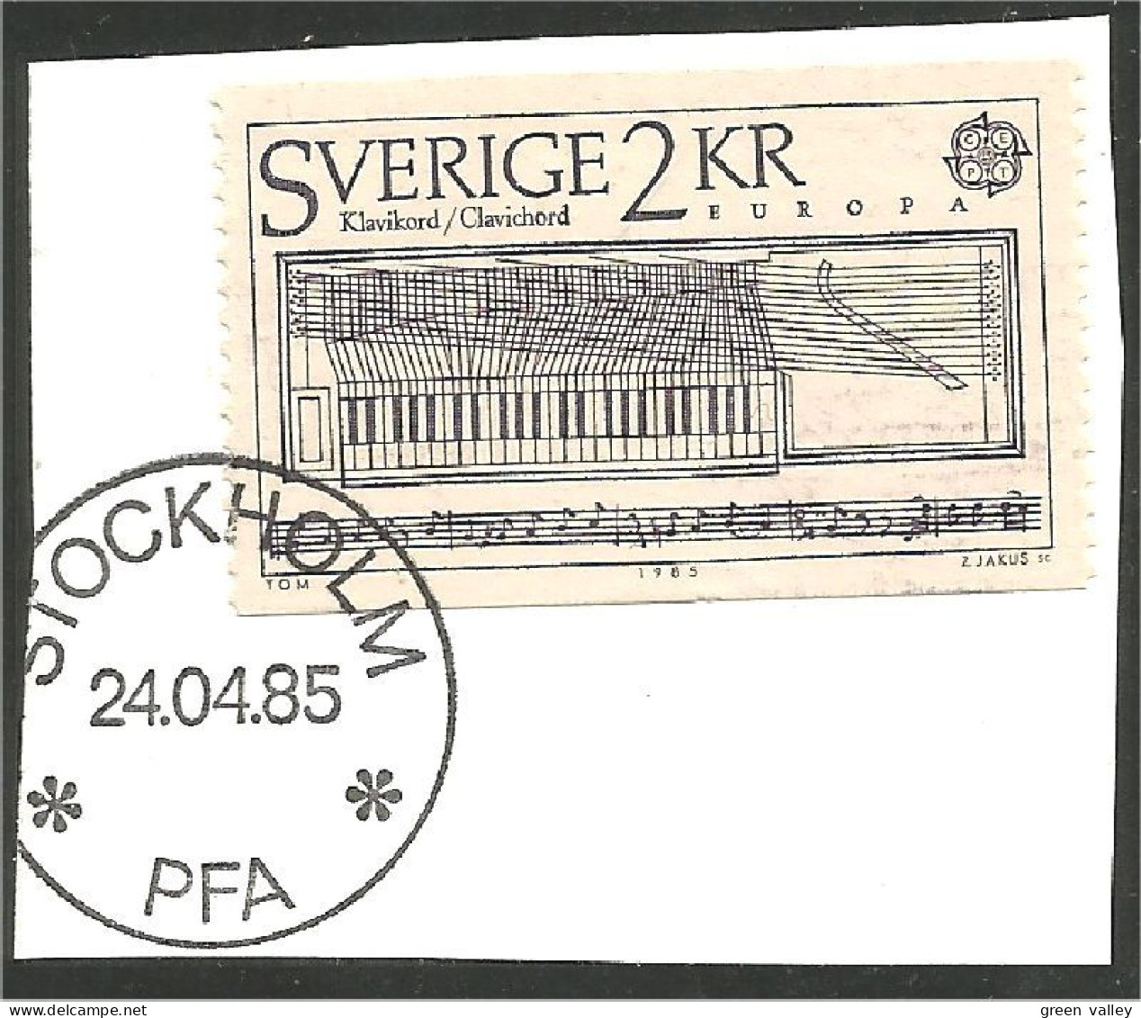 EU85-45 EUROPA CEPT 1985 Sweden Piano Partition Music Sheet FD PJ - Musique