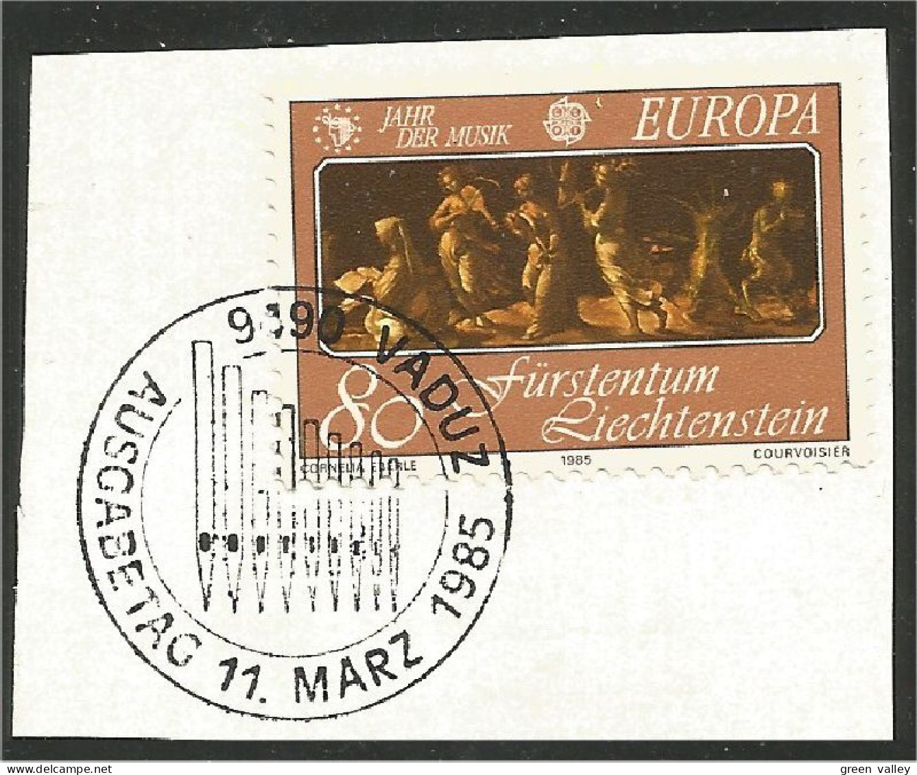 EU85-39a EUROPA CEPT 1985 Liechtenstein Painting Tableau Muses FD PJ - Musica