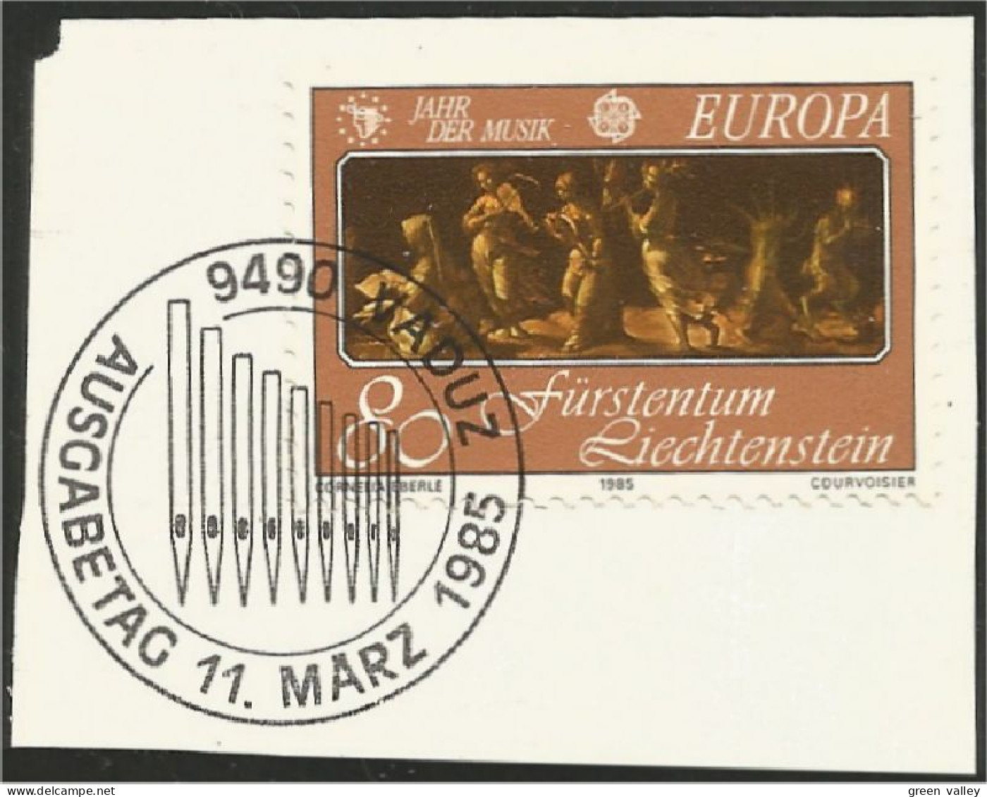 EU85-39c EUROPA CEPT 1985 Liechtenstein Painting Tableau Muses FD PJ - Music