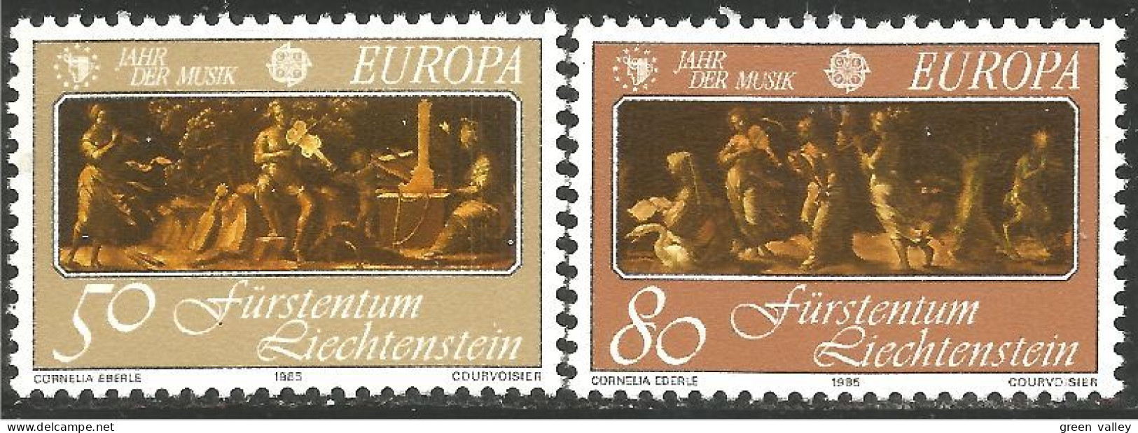 EU85-20 EUROPA CEPT 1985 Liechtenstein Muses Music Instruments Musique MNH ** Neuf SC - Musik