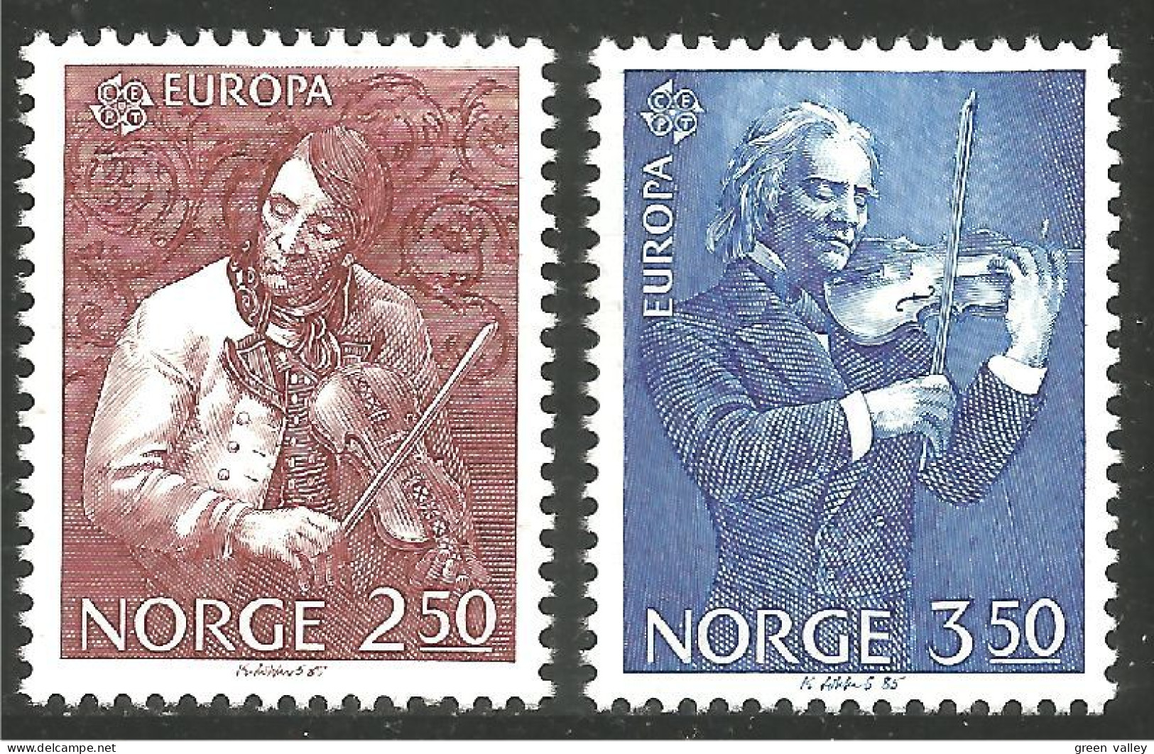 EU85-25 EUROPA CEPT 1985 Norway Augundsson Bull Violin Fiddler Violon Viole MNH ** Neuf SC - Musik