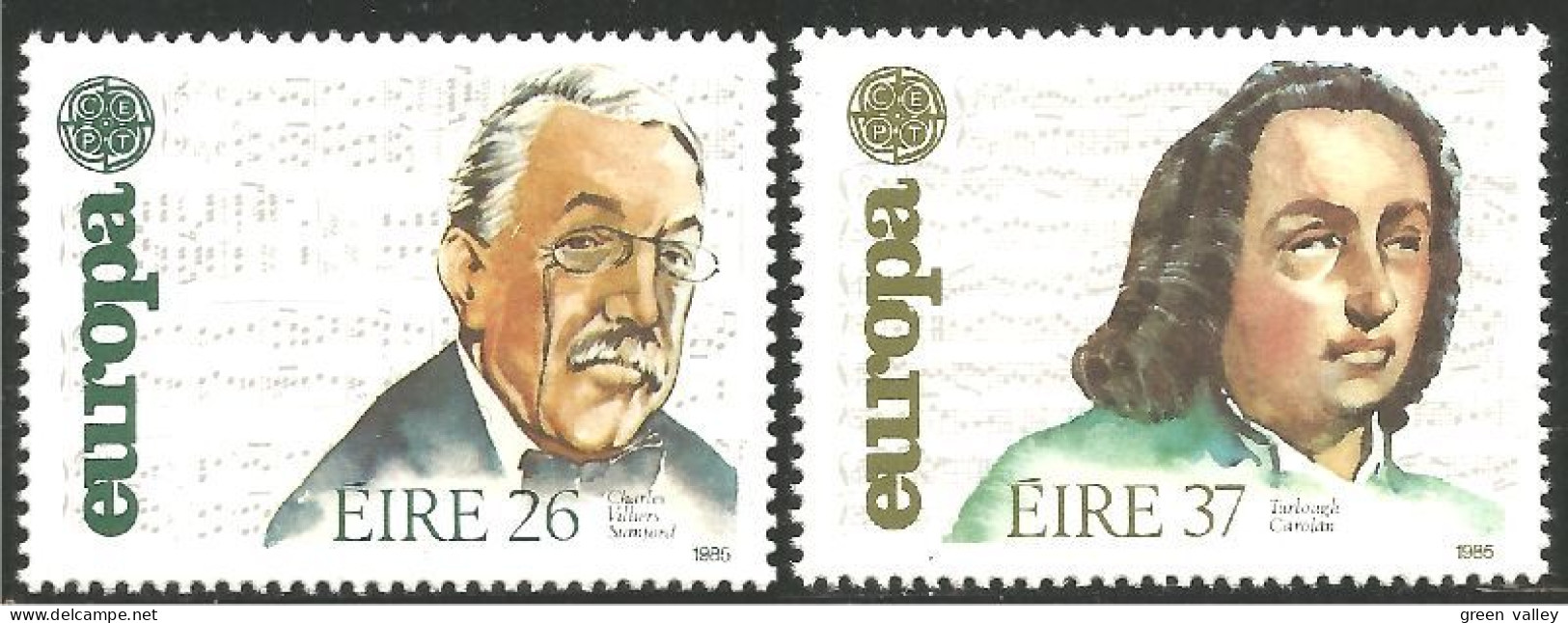 EU85-14a EUROPA CEPT 1985 Irlande Charles Stanford Composer Partition Music Sheet MNH ** Neuf SC - Musique