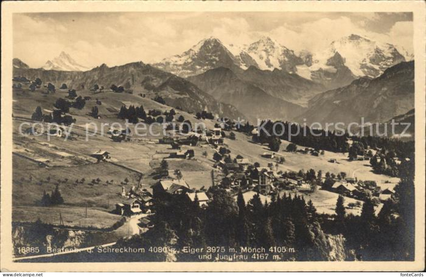 11770076 Beatenberg Mit Schreckhorn Eiger Moench Jungfrau Beatenberg - Sonstige & Ohne Zuordnung