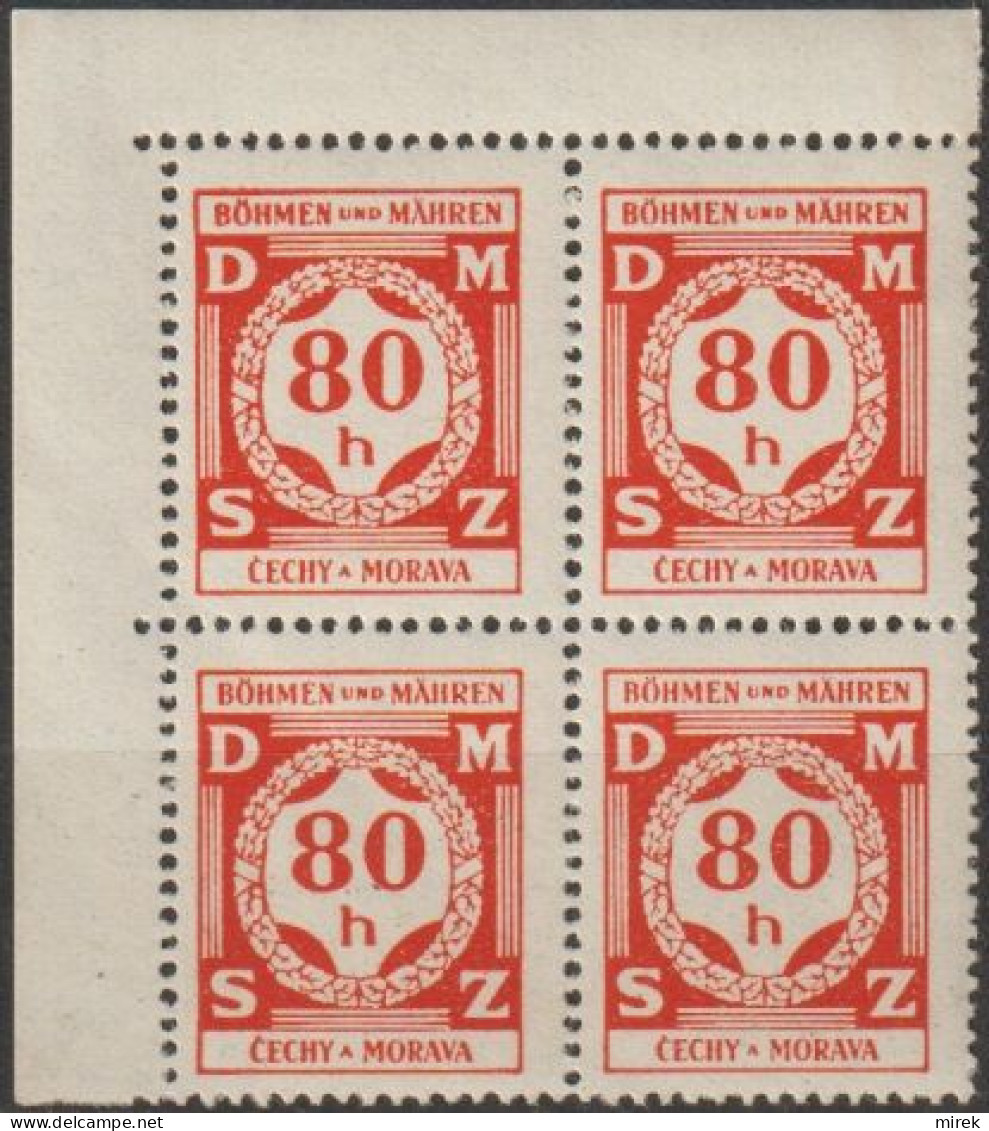 33/ Pof. SL 5, Corner 4-block - Unused Stamps