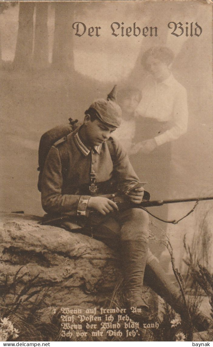 MIL3272   --  DEUTSCHLAND  --  DER LIEBEN BILD  --   SOLDAT  --  PICKELHAUBE. - Guerre 1914-18