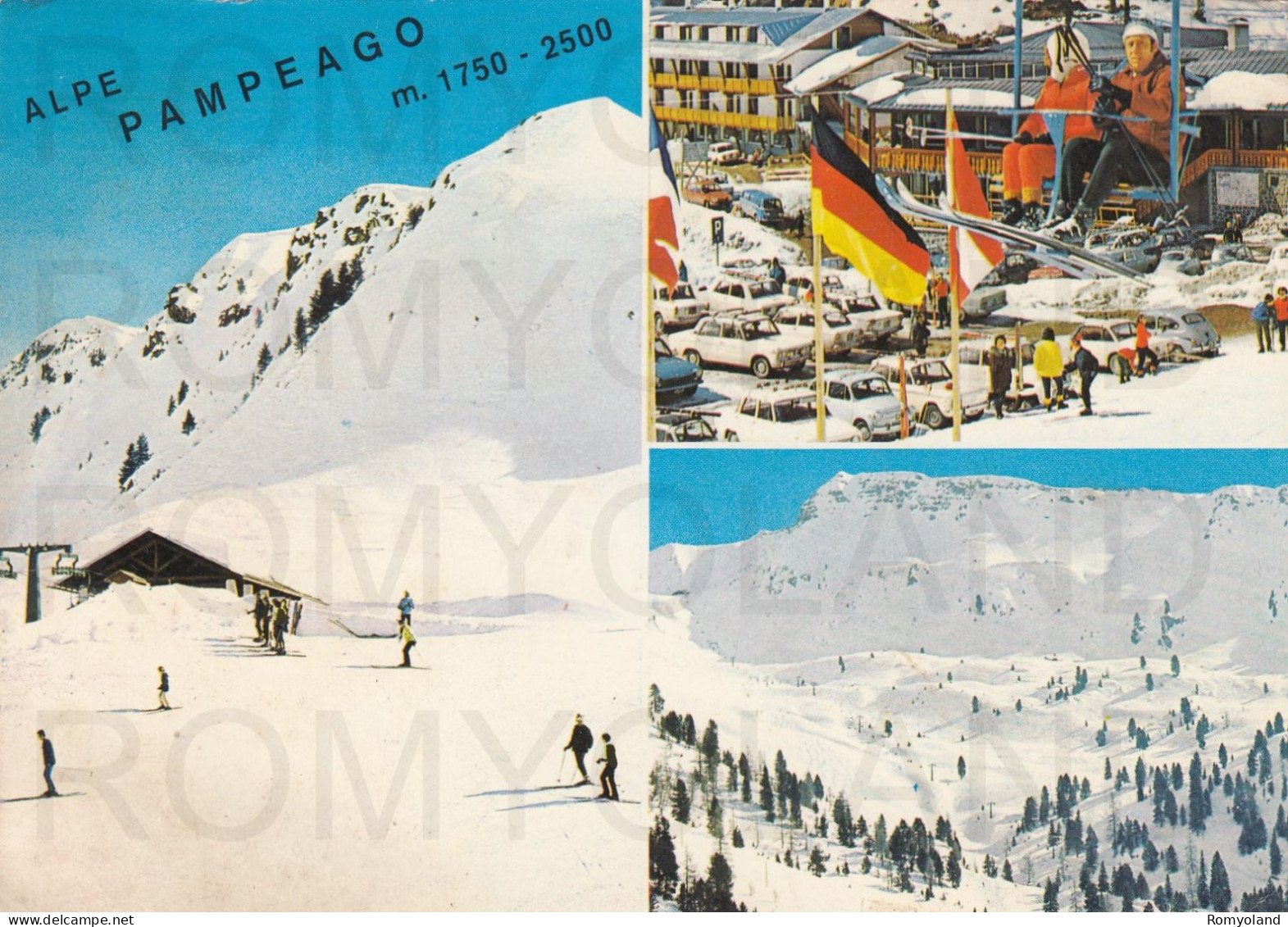 CARTOLINA  C14 TESERO,TRENTO,TRENTINO ALTO ADIGE-VAL DI FIEMME-ALPE PAMPEAGO M.1750-2500-VACANZA,VIAGGIATA 1978 - Trento