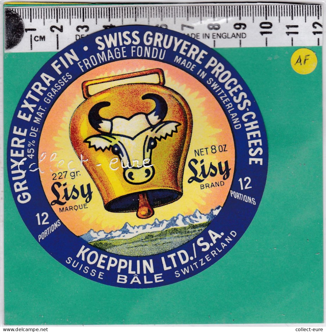C1339 FROMAGE FONDU GRUYERE  LISY SUISSE BALE  12 PORTIONS CLOCHE - Cheese