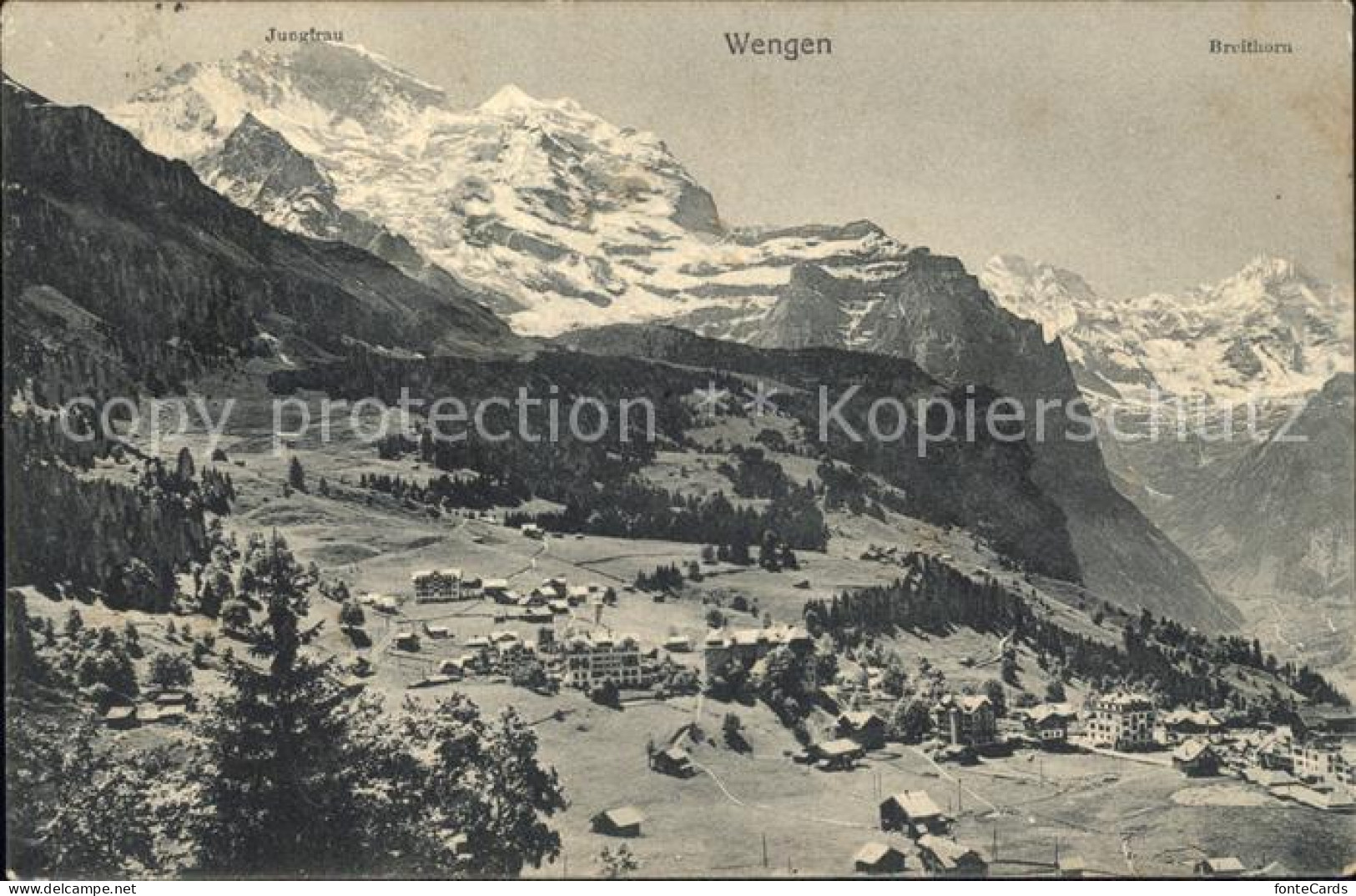 11769906 Wengen BE Mit Jungfrau Und Breithorn Wengen - Autres & Non Classés