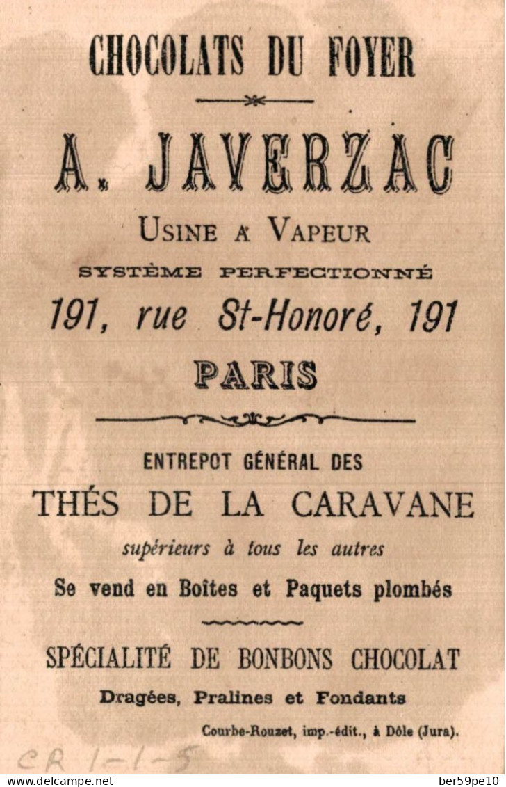 CHROMO CHOCOLAT DU FOYER A. JAVERZAC A PARIS DROLE DE CHAPEAU ! LE DE A COUDRE - Otros & Sin Clasificación